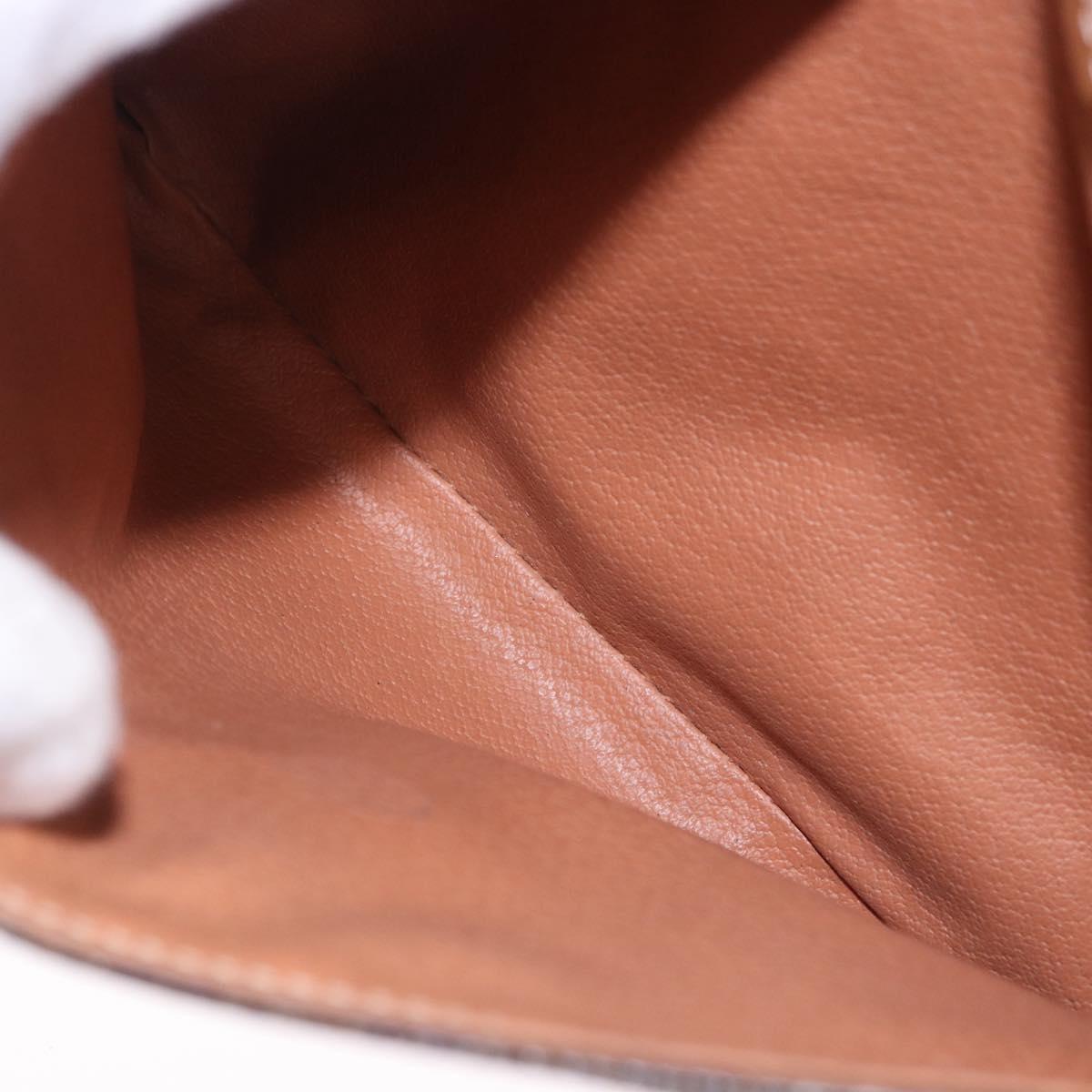 CELINE Macadam Canvas Shoulder Bag PVC Leather Brown Gold Auth ka5312