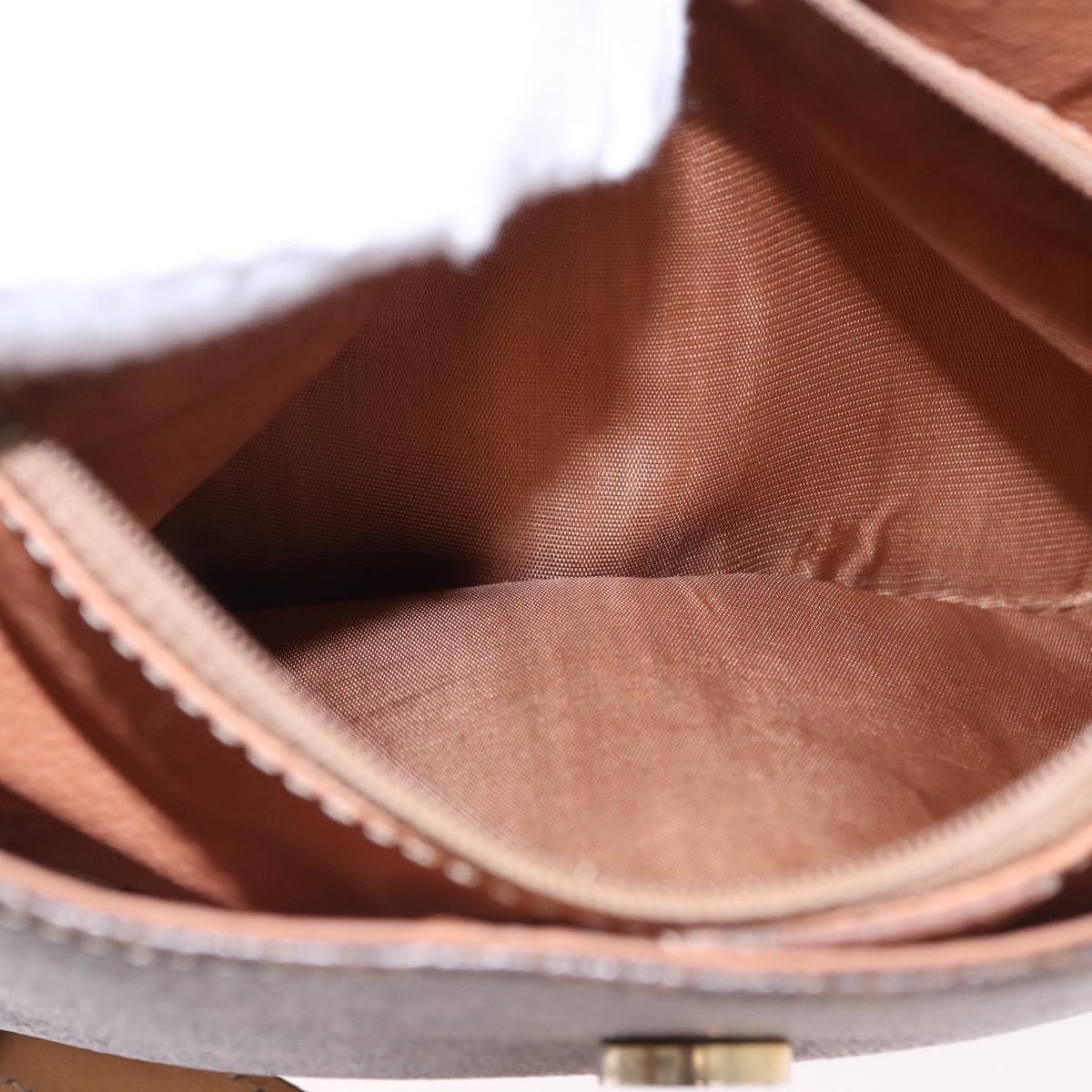 CELINE Macadam Canvas Shoulder Bag PVC Leather Brown Gold Auth ka5312