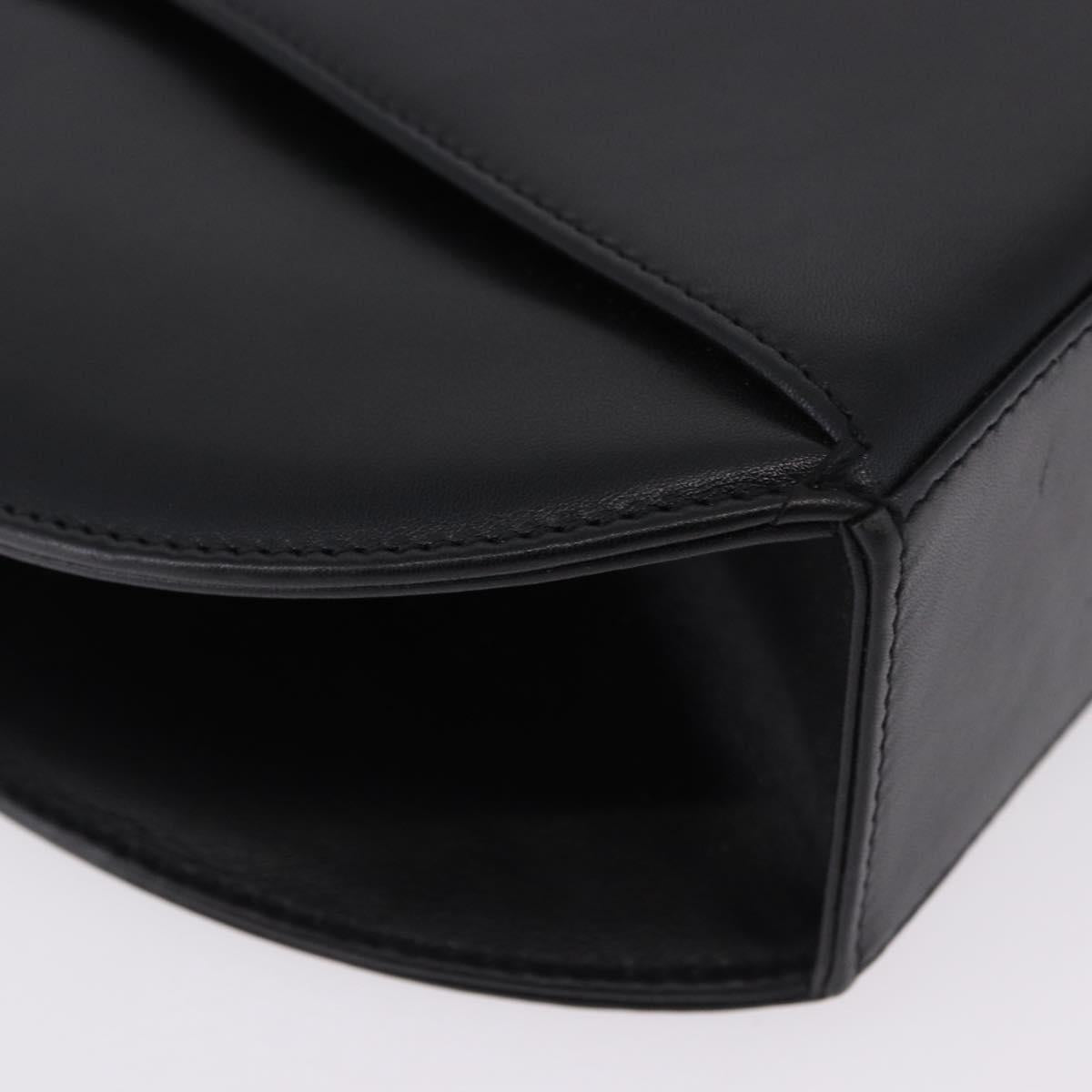 CARTIER PANTHERE Hand Bag Leather Black Gold Auth ka5314A