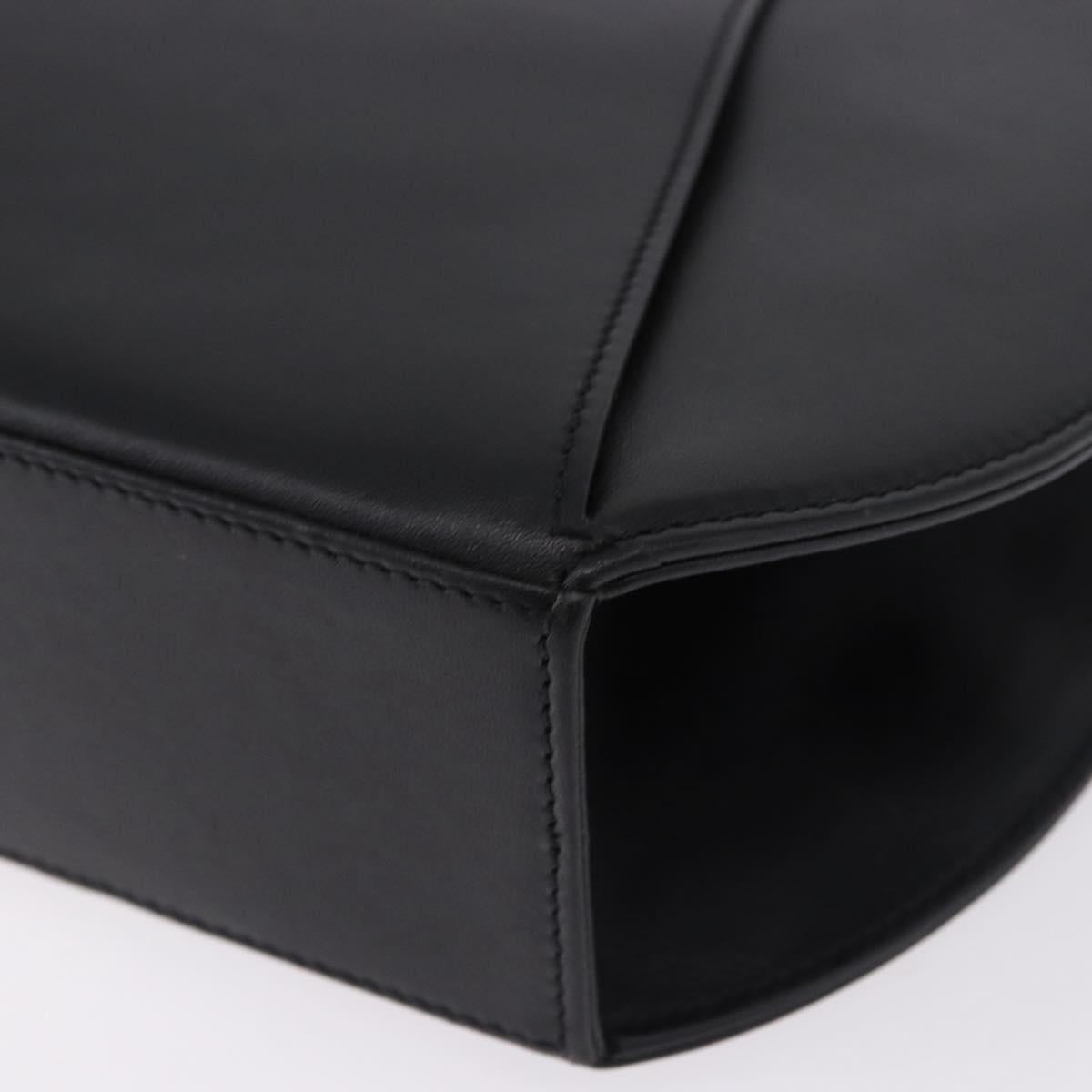 CARTIER PANTHERE Hand Bag Leather Black Gold Auth ka5314A