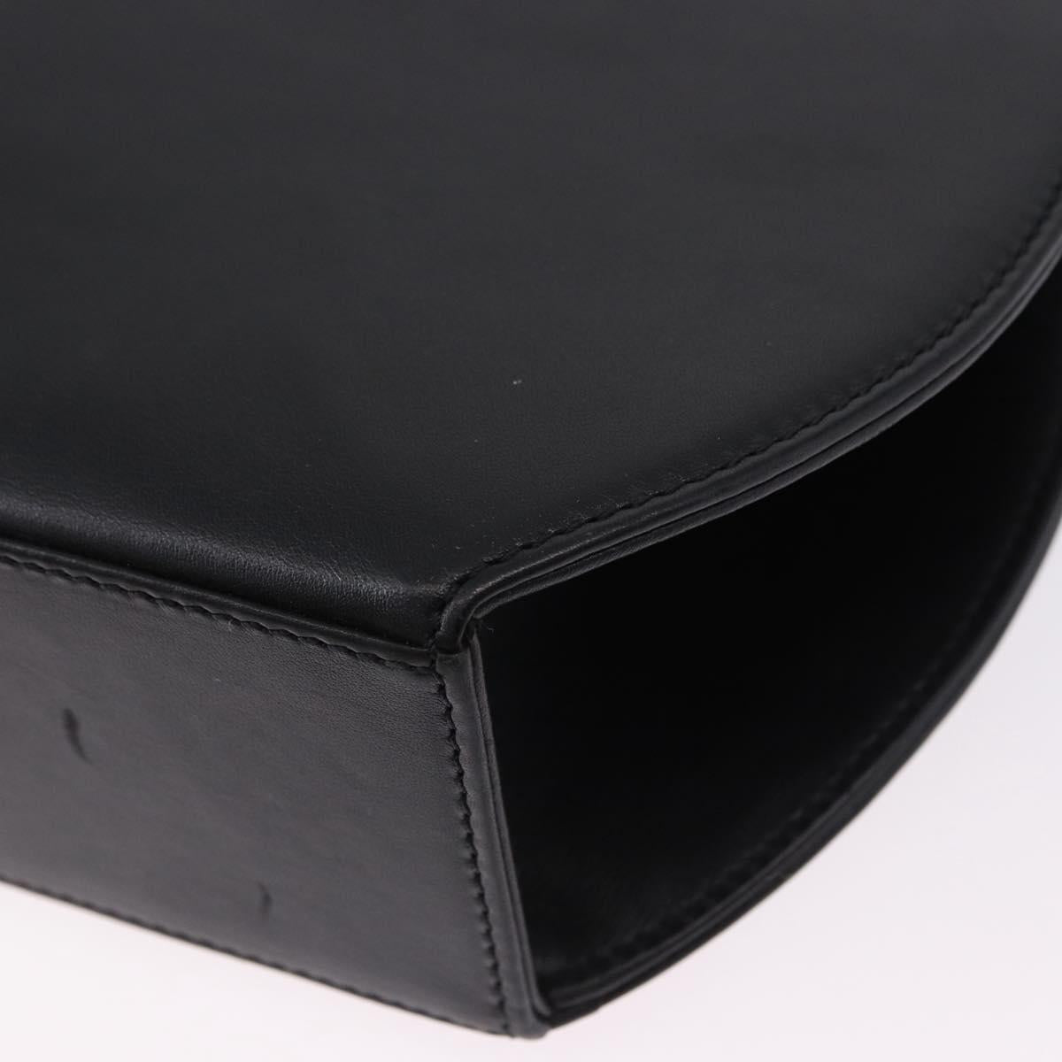 CARTIER PANTHERE Hand Bag Leather Black Gold Auth ka5314A