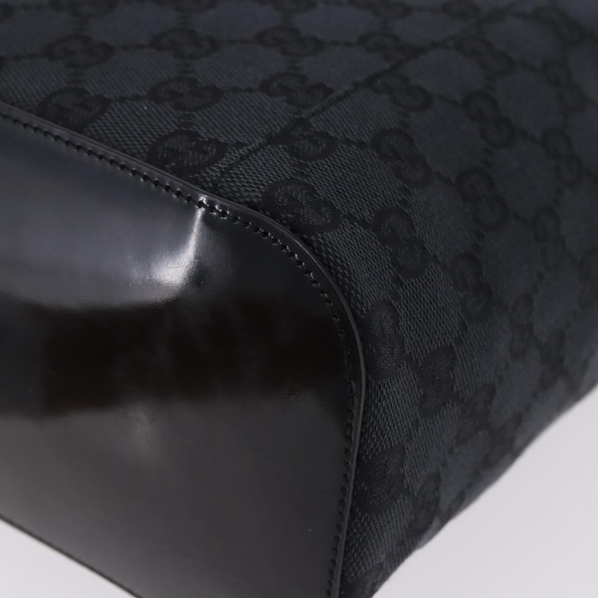 GUCCI GG Canvas Shoulder Bag Black Silver 001 3750 Auth ka5315A