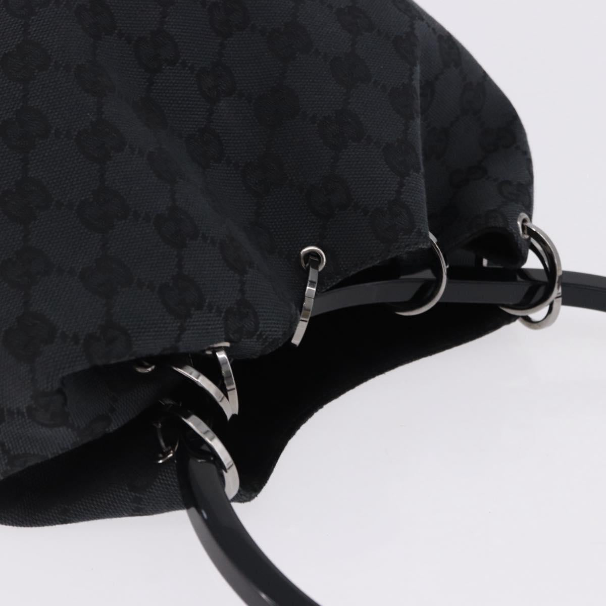 GUCCI GG Canvas Shoulder Bag Black Silver 001 3750 Auth ka5315A