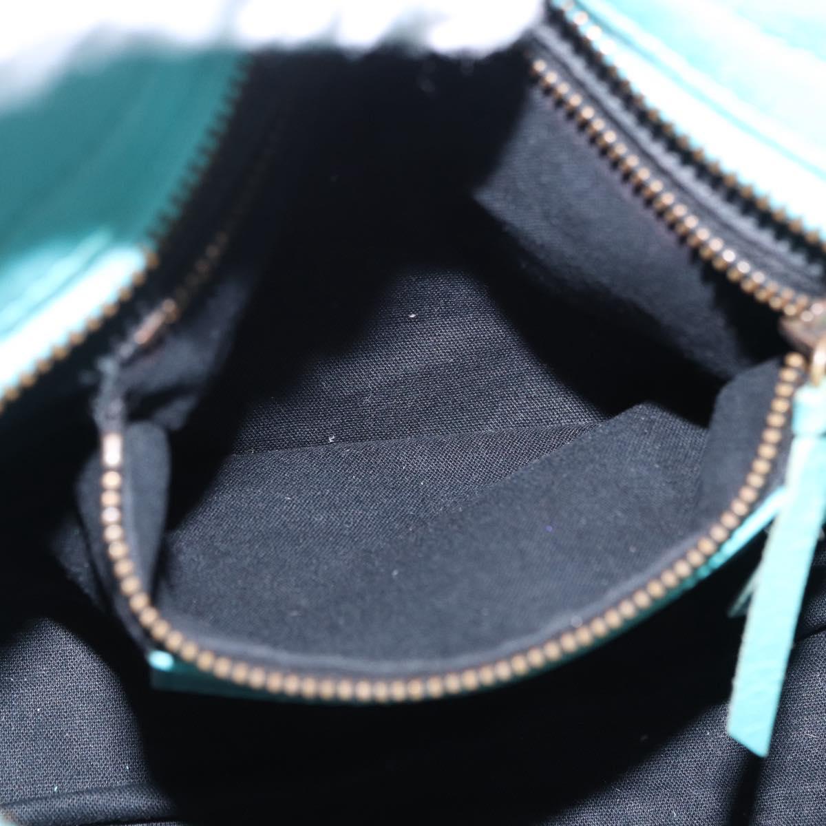 BALENCIAGA Classic Mini City Bag Leather 2way Turquoise Blue 300295 Auth ka5318M