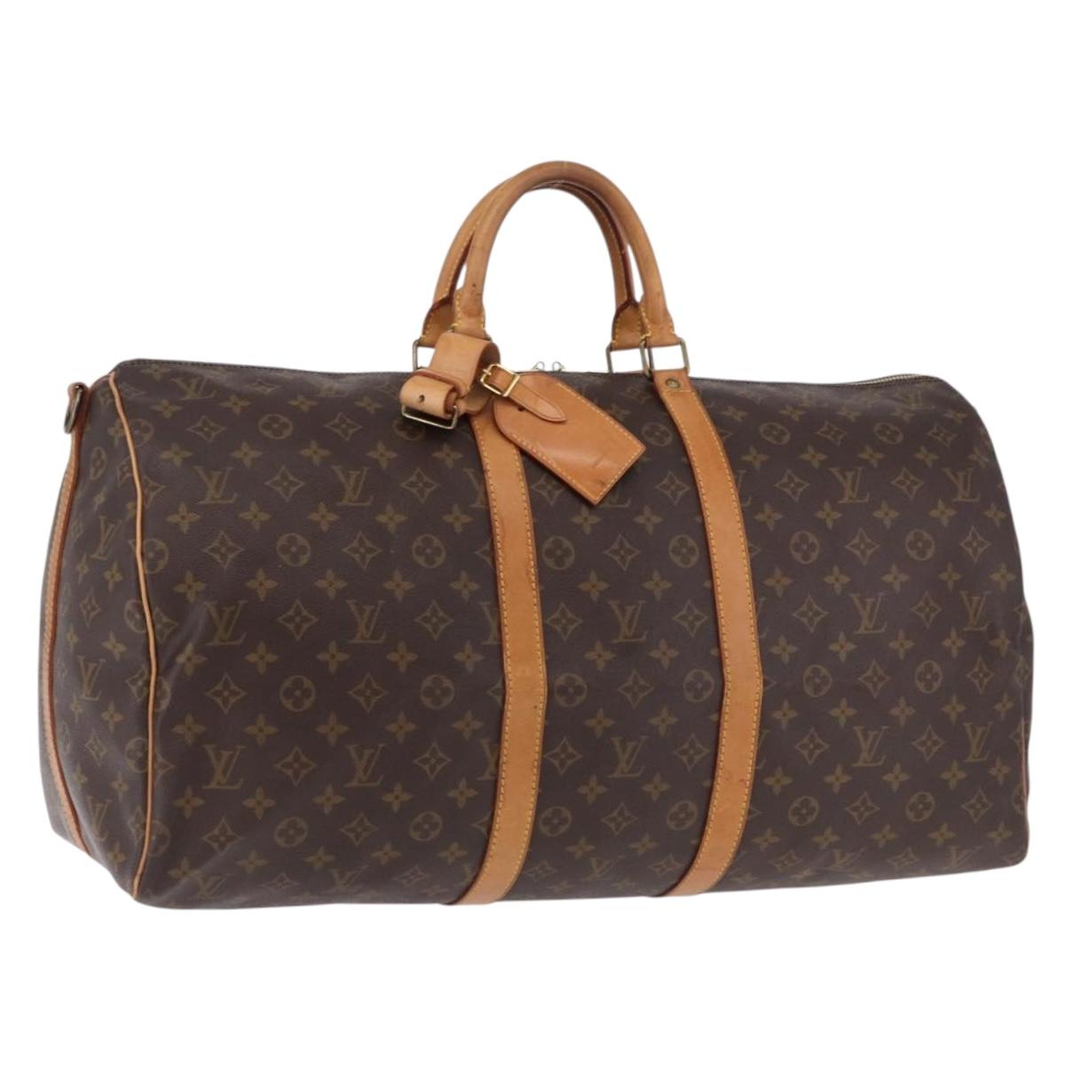 LOUIS VUITTON Monogram Keepall Bandouliere55 Boston Bag M41414 LV Auth ka5319