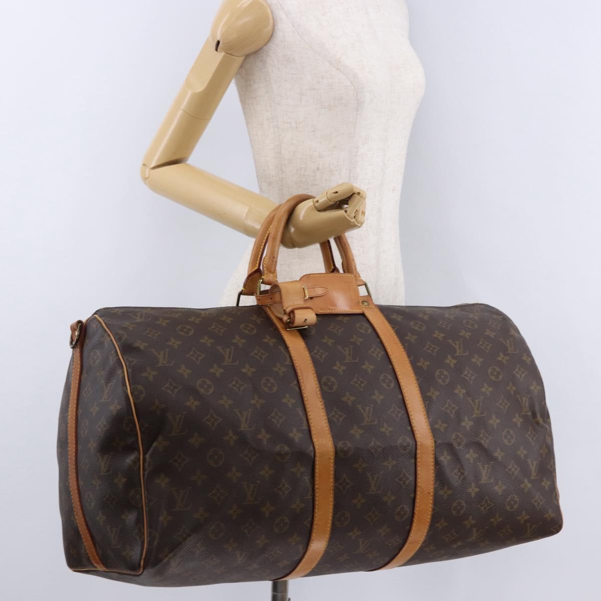 LOUIS VUITTON Monogram Keepall Bandouliere55 Boston Bag M41414 LV Auth ka5319
