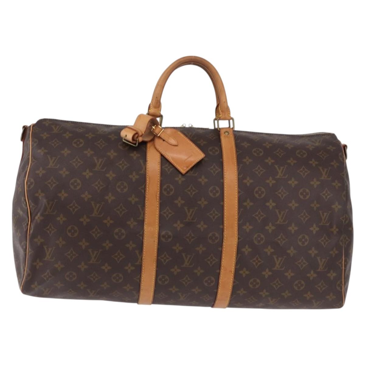 LOUIS VUITTON Monogram Keepall Bandouliere55 Boston Bag M41414 LV Auth ka5319