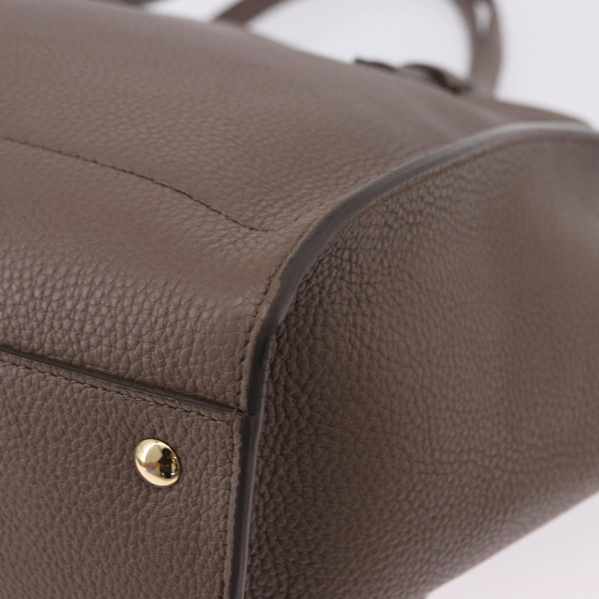 Salvatore Ferragamo Tote Bag Leather Beige Gold Auth ka5320A