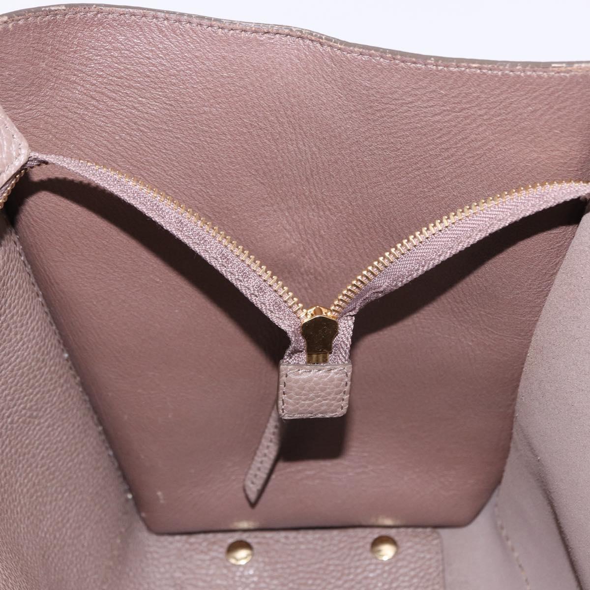 Salvatore Ferragamo Tote Bag Leather Beige Gold Auth ka5320A
