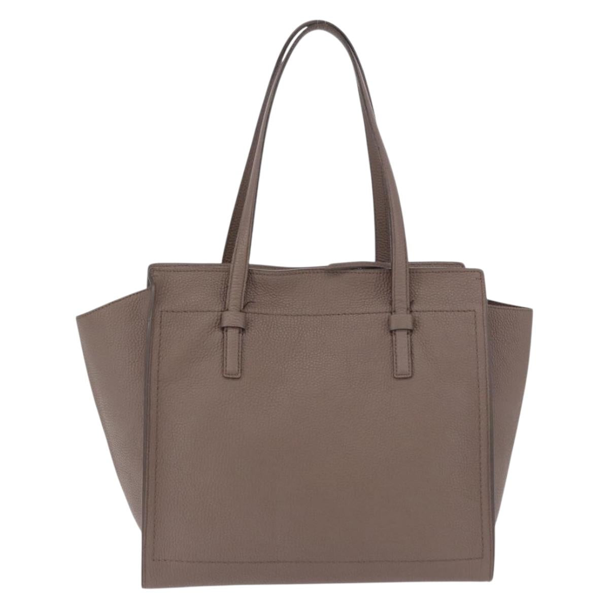 Salvatore Ferragamo Tote Bag Leather Beige Gold Auth ka5320A
