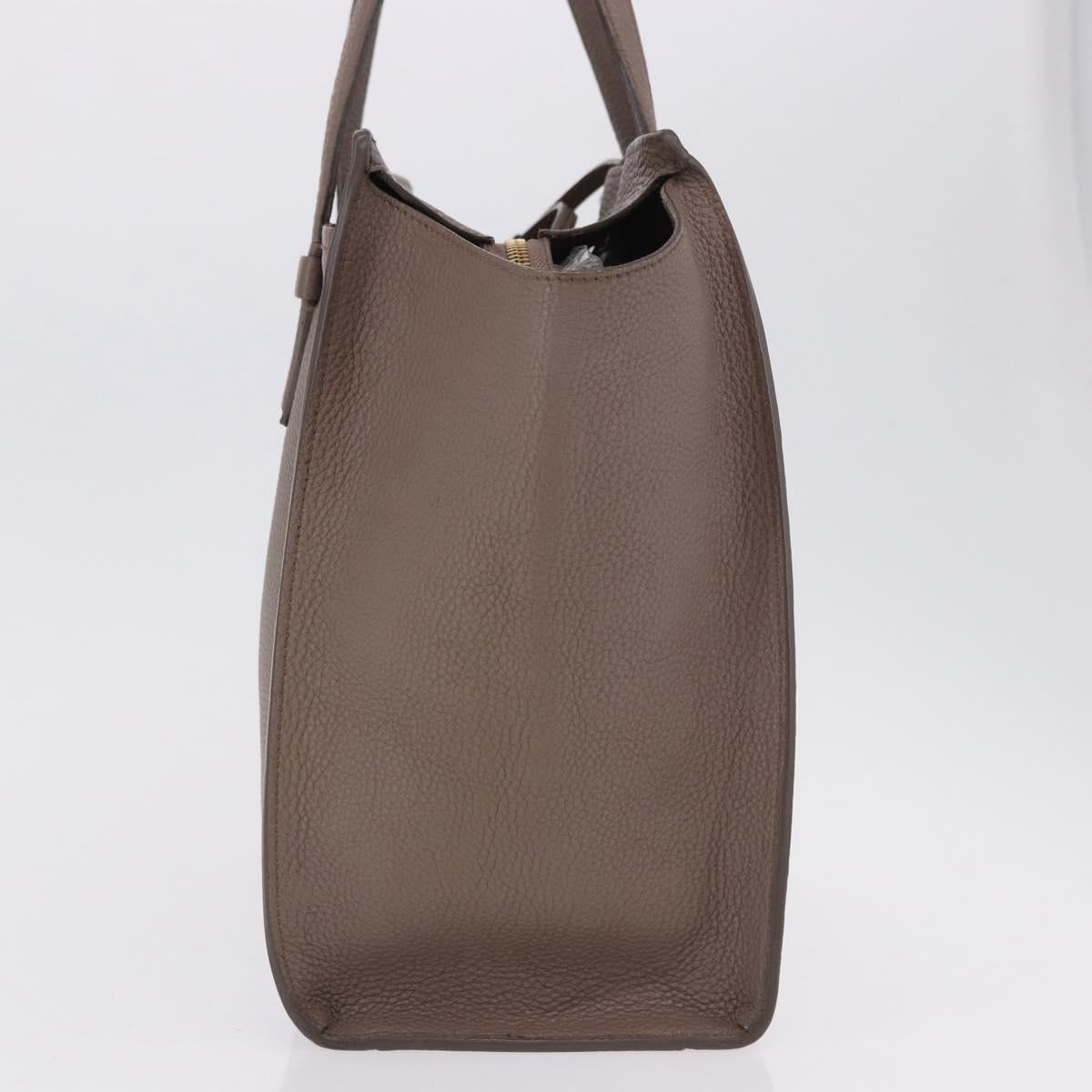 Salvatore Ferragamo Tote Bag Leather Beige Gold Auth ka5320A