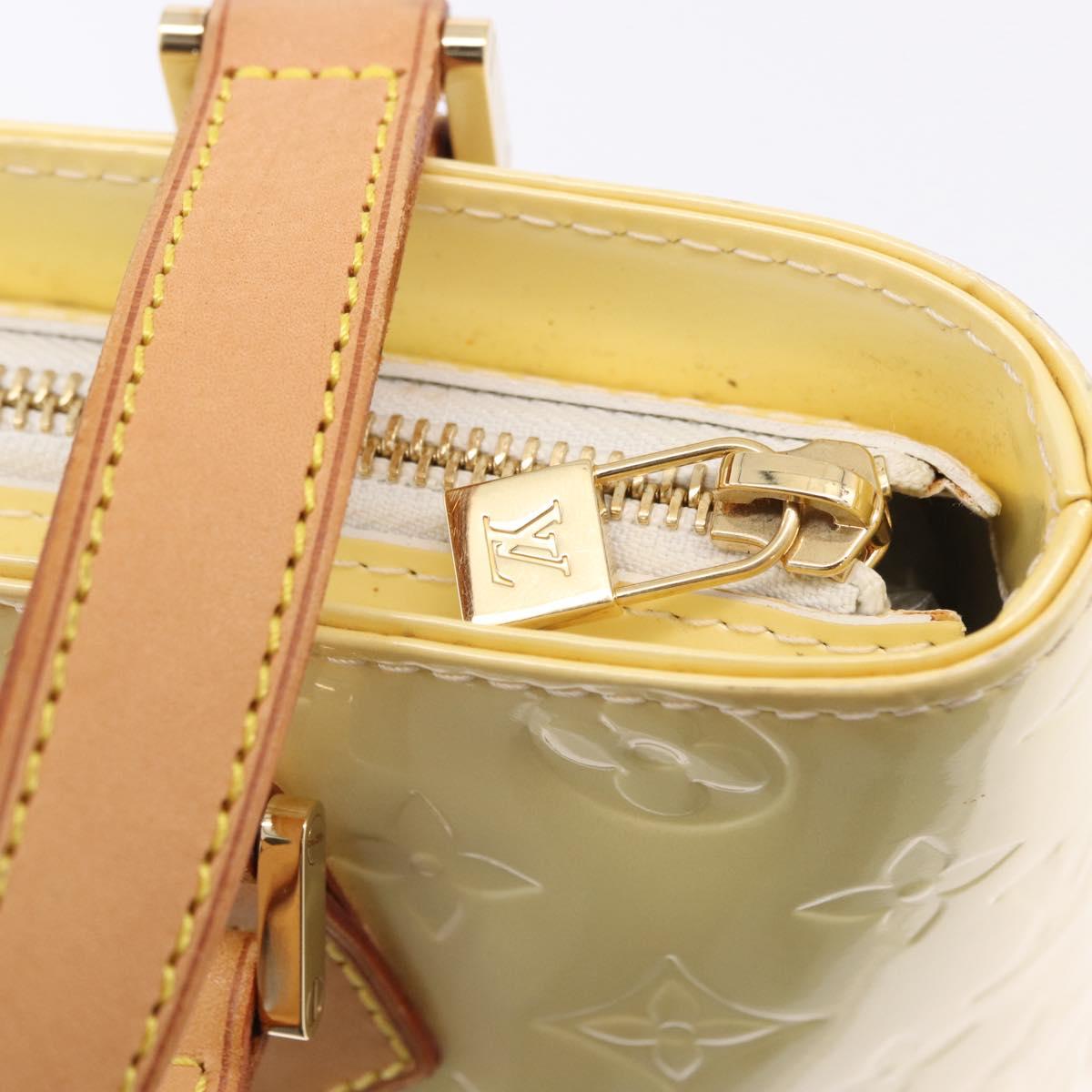 LOUIS VUITTON Monogram Vernis Houston Hand Bag Perle M91342 LV Auth ka5324A