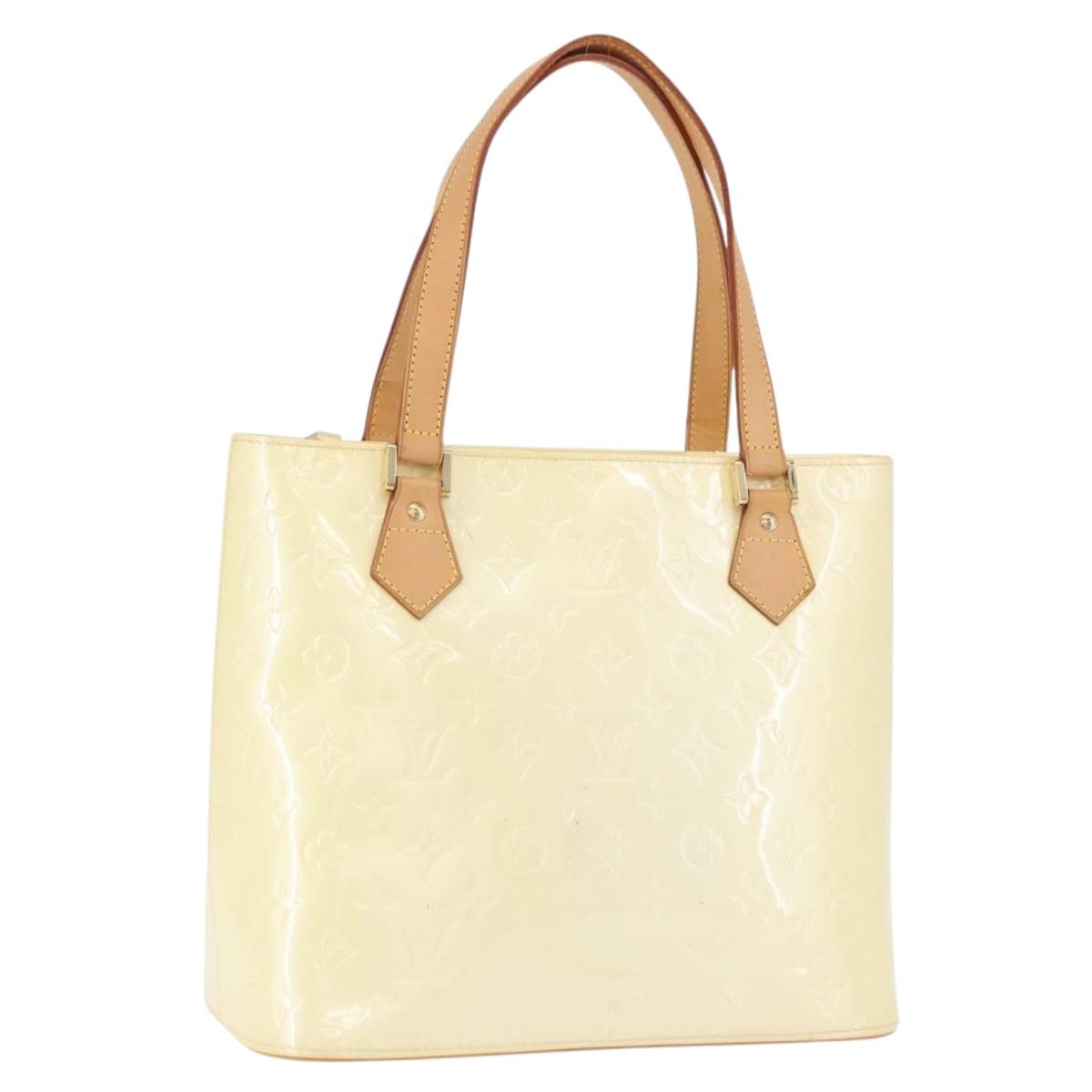 LOUIS VUITTON Monogram Vernis Houston Hand Bag Perle M91342 LV Auth ka5324A