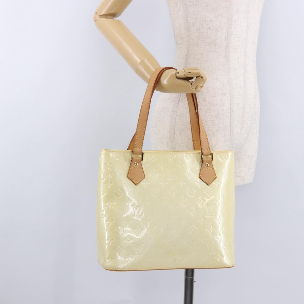 LOUIS VUITTON Monogram Vernis Houston Hand Bag Perle M91342 LV Auth ka5324A