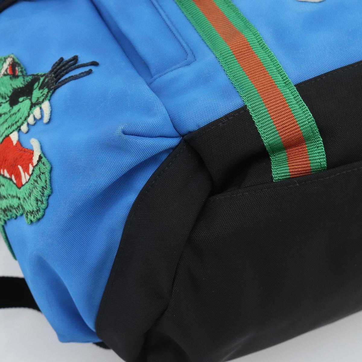 GUCCI Backpack Canvas Blue Black 429037 Auth ka5328A