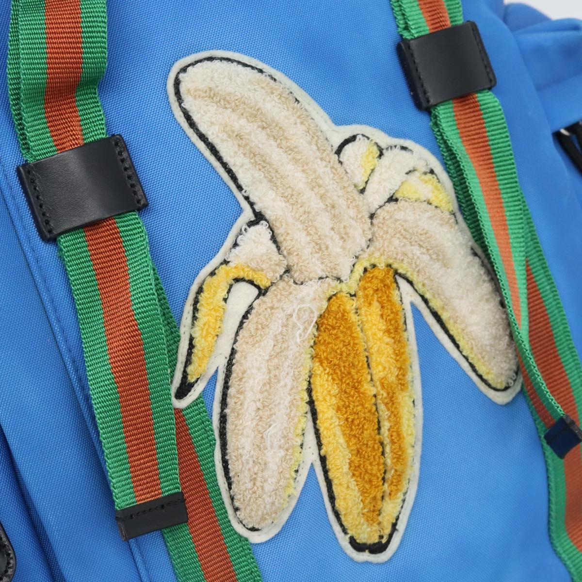 GUCCI Backpack Canvas Blue Black 429037 Auth ka5328A