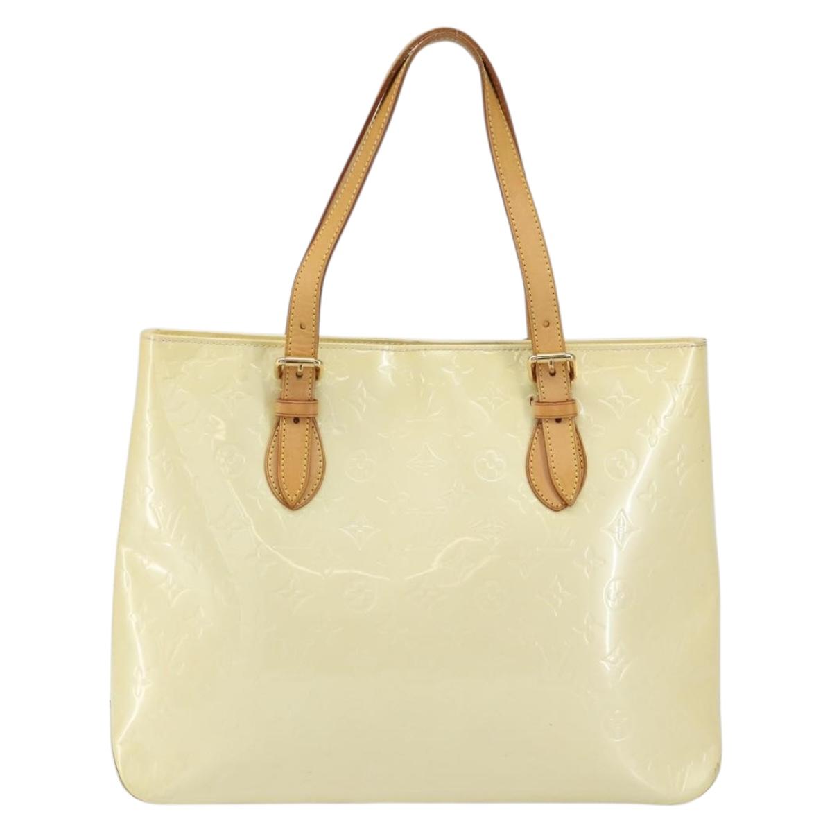 LOUIS VUITTON Monogram Vernis Brentwood Shoulder Bag Perle M91512 LV Auth ka533