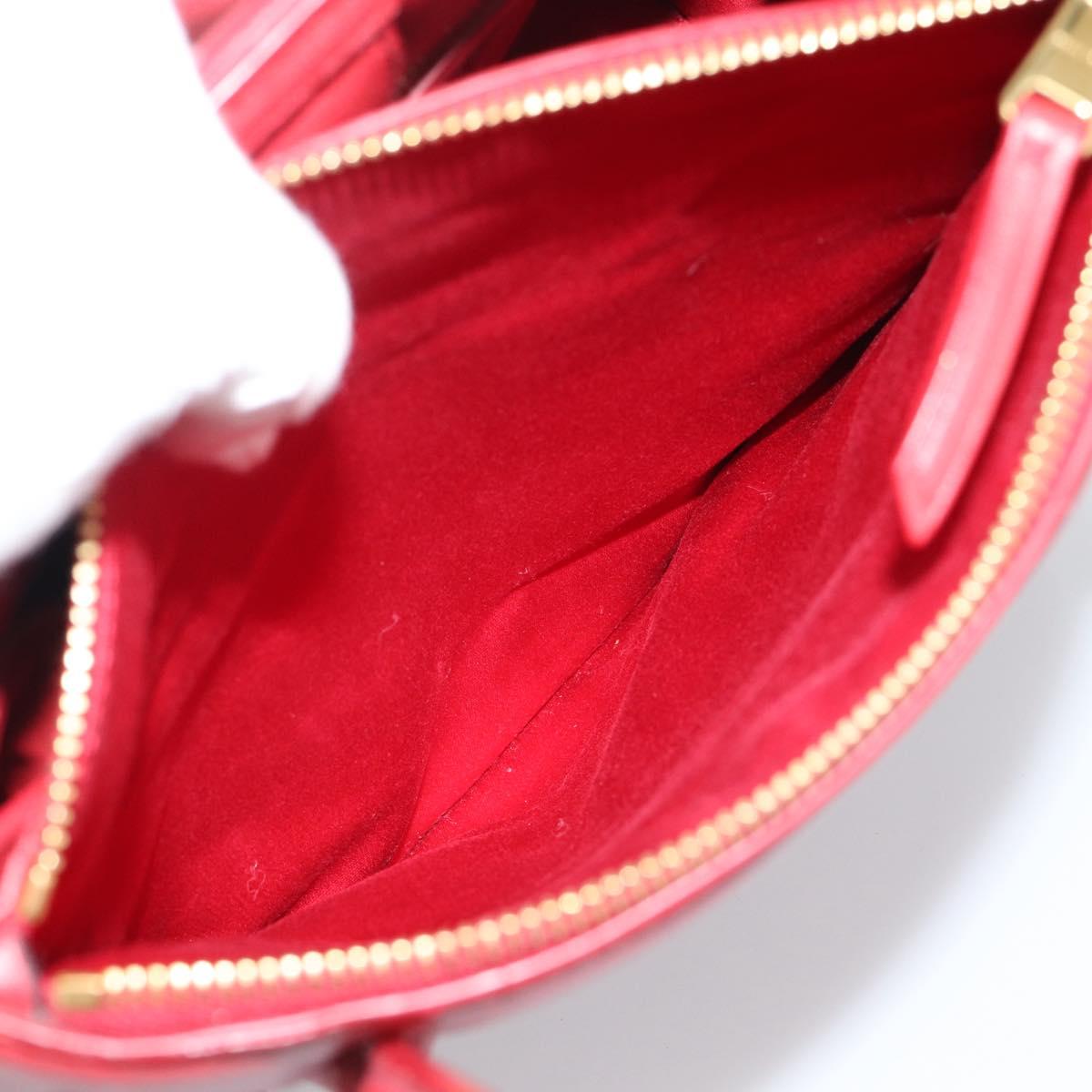 Miu Miu Tote Bag Leather 2way Red Gold Tone Auth ka5333V