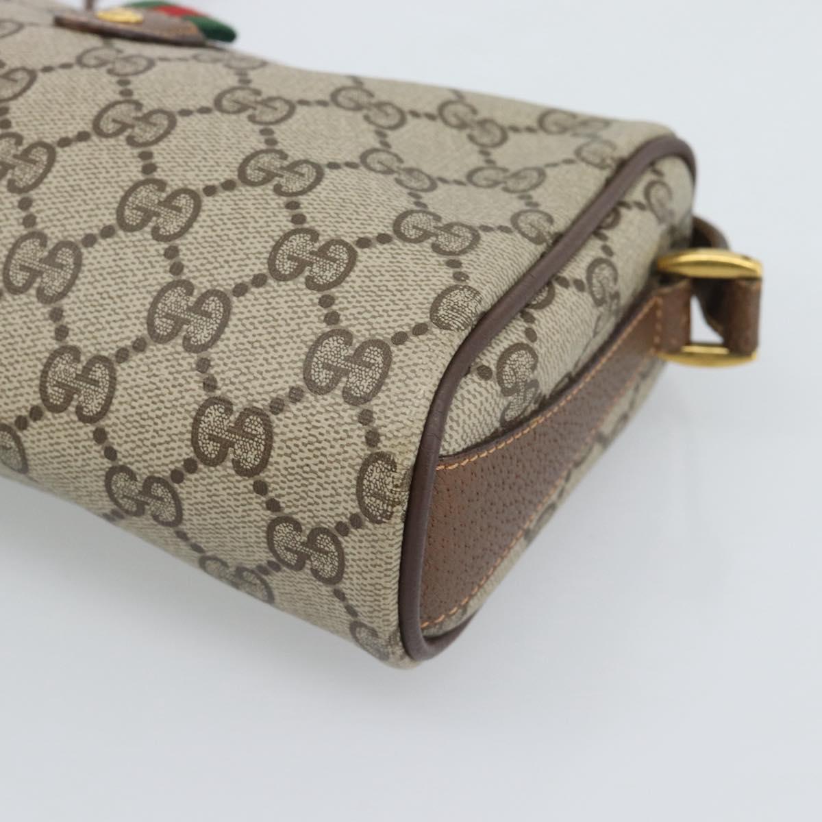 GUCCI GG Supreme Web Sherry Line Shoulder Bag PVC Beige 89 02 018 Auth ka5334
