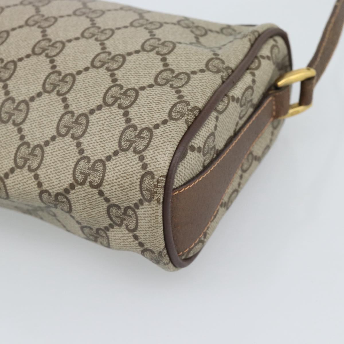 GUCCI GG Supreme Web Sherry Line Shoulder Bag PVC Beige 89 02 018 Auth ka5334