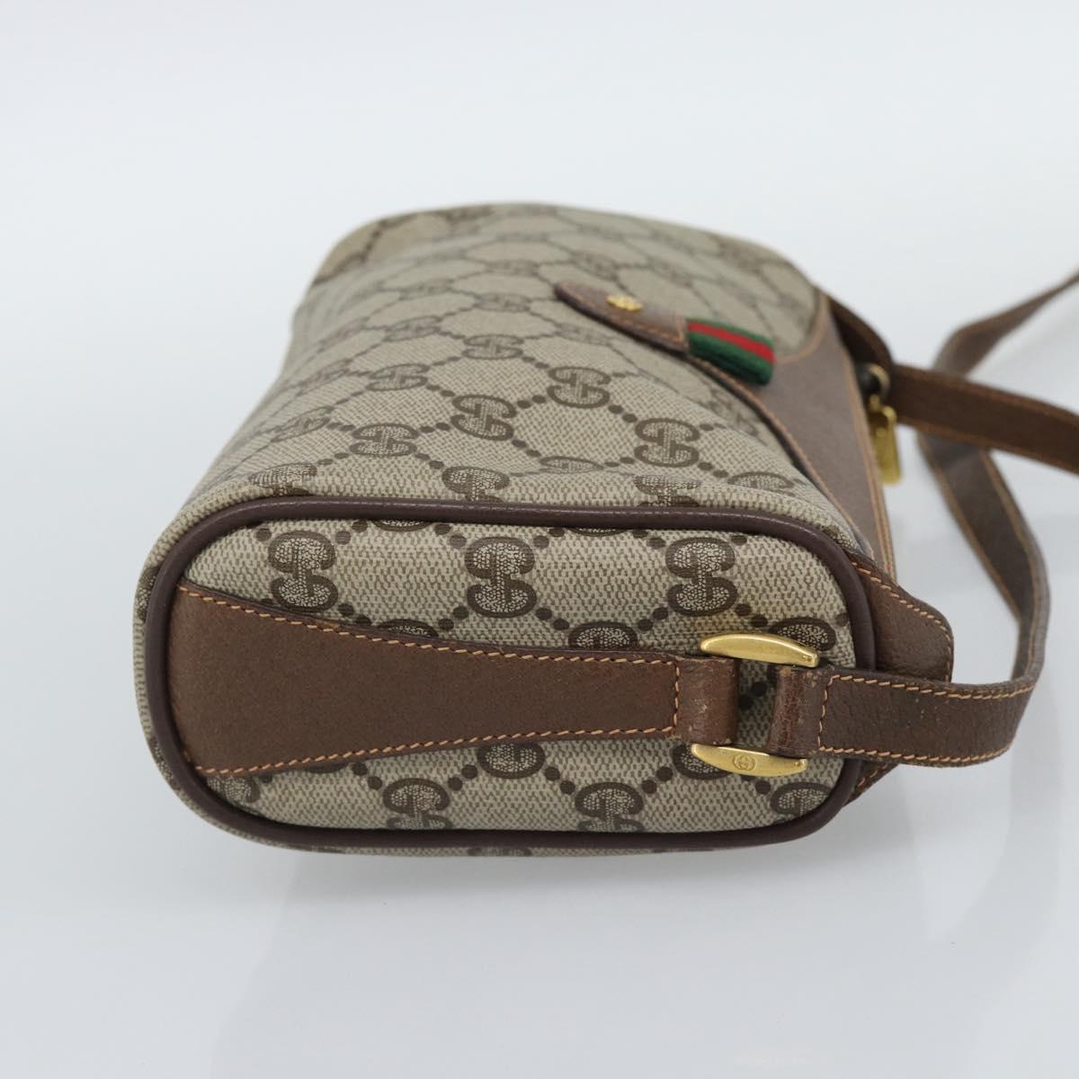 GUCCI GG Supreme Web Sherry Line Shoulder Bag PVC Beige 89 02 018 Auth ka5334
