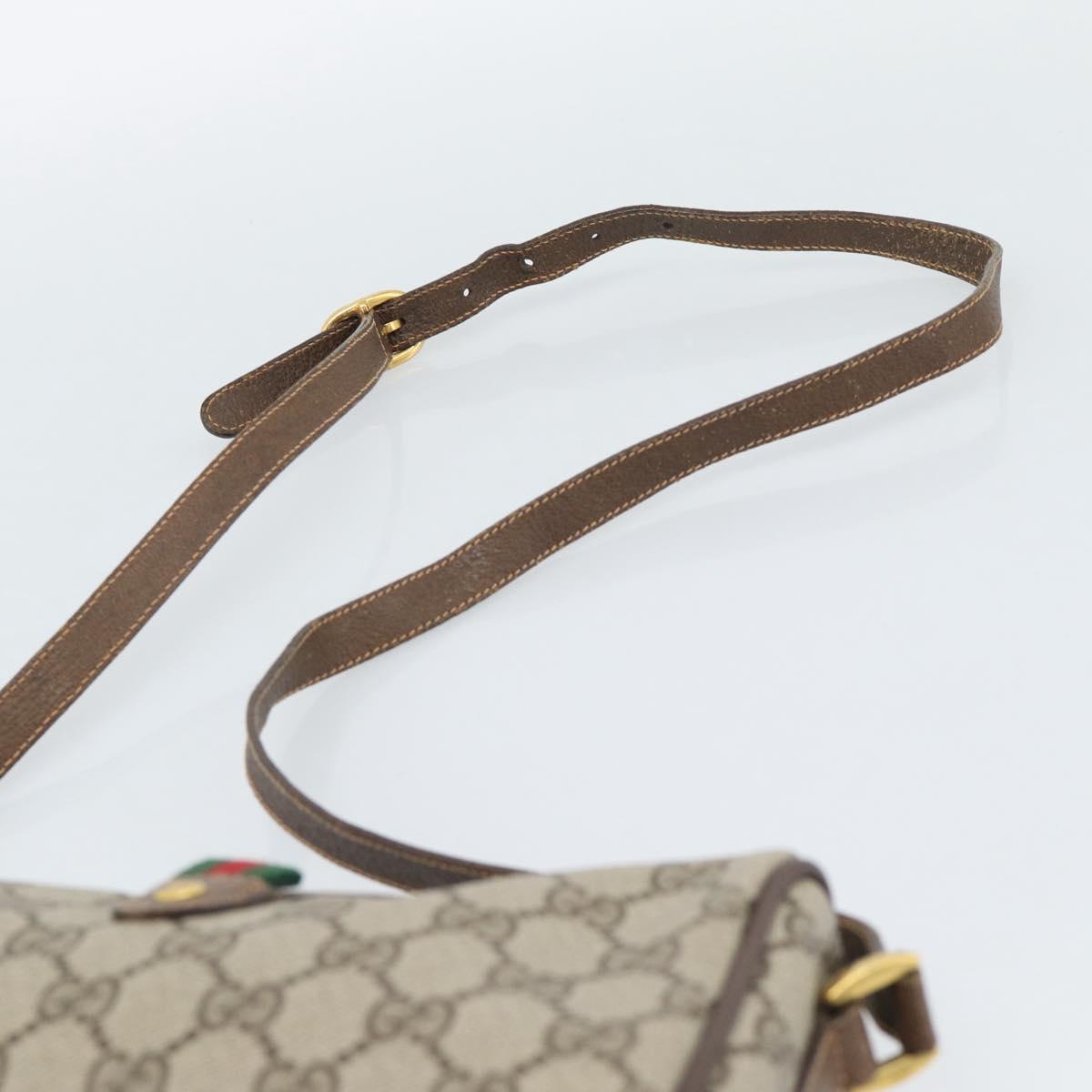 GUCCI GG Supreme Web Sherry Line Shoulder Bag PVC Beige 89 02 018 Auth ka5334