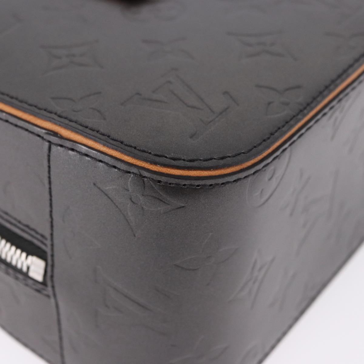 LOUIS VUITTON Monogram Mat Shelton Hand Bag Black M55172 LV Auth ka5335A