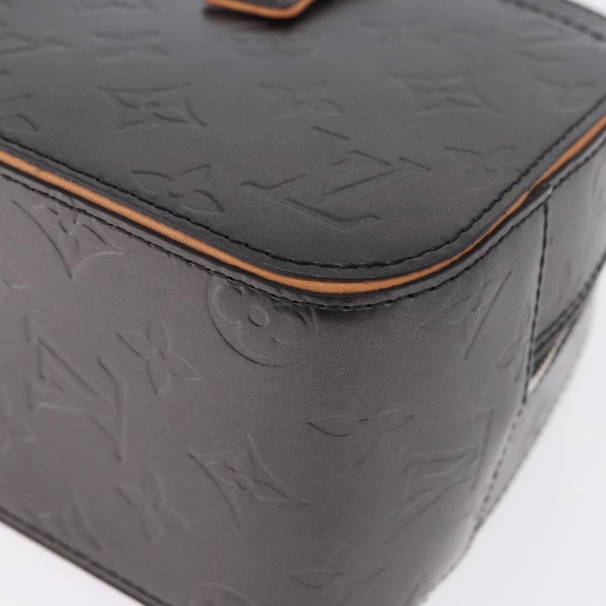 LOUIS VUITTON Monogram Mat Shelton Hand Bag Black M55172 LV Auth ka5335A