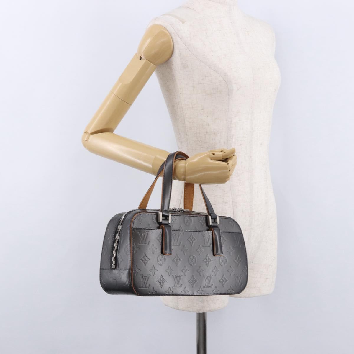 LOUIS VUITTON Monogram Mat Shelton Hand Bag Black M55172 LV Auth ka5335A