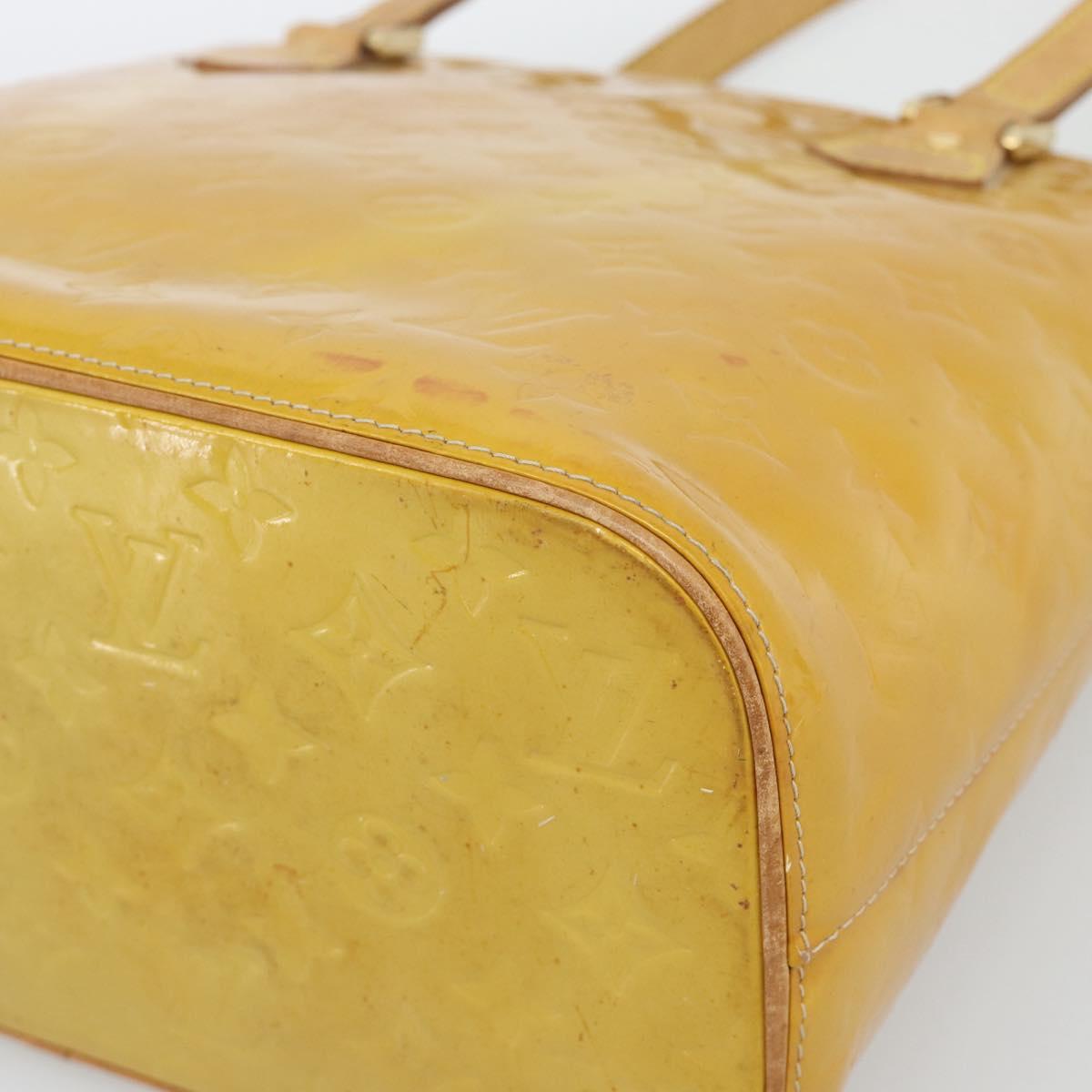 LOUIS VUITTON Monogram Vernis Houston Hand Bag Beige M91004 LV Auth ka5342