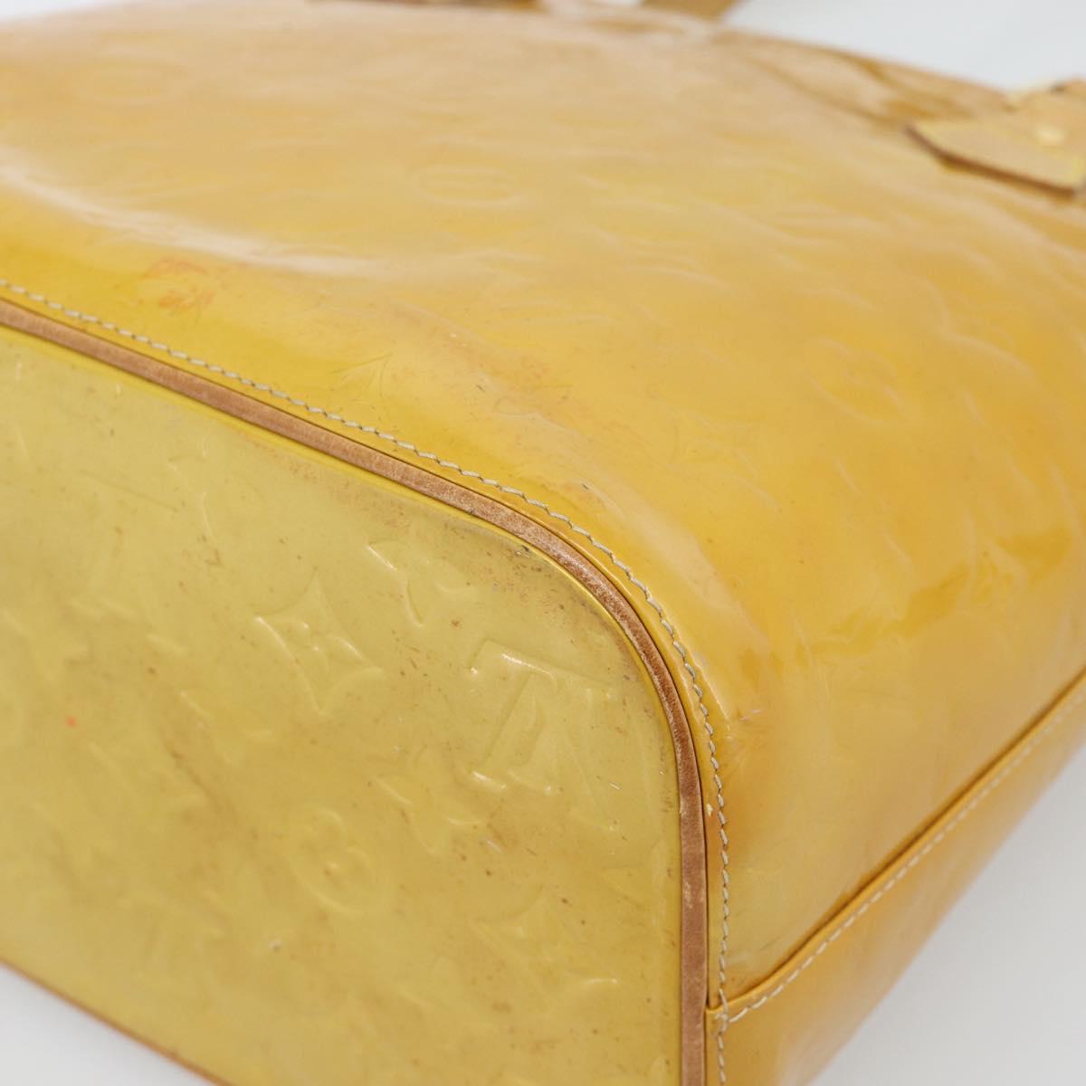 LOUIS VUITTON Monogram Vernis Houston Hand Bag Beige M91004 LV Auth ka5342