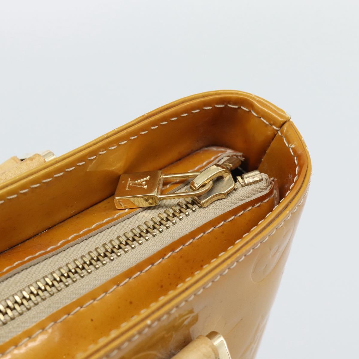 LOUIS VUITTON Monogram Vernis Houston Hand Bag Beige M91004 LV Auth ka5342