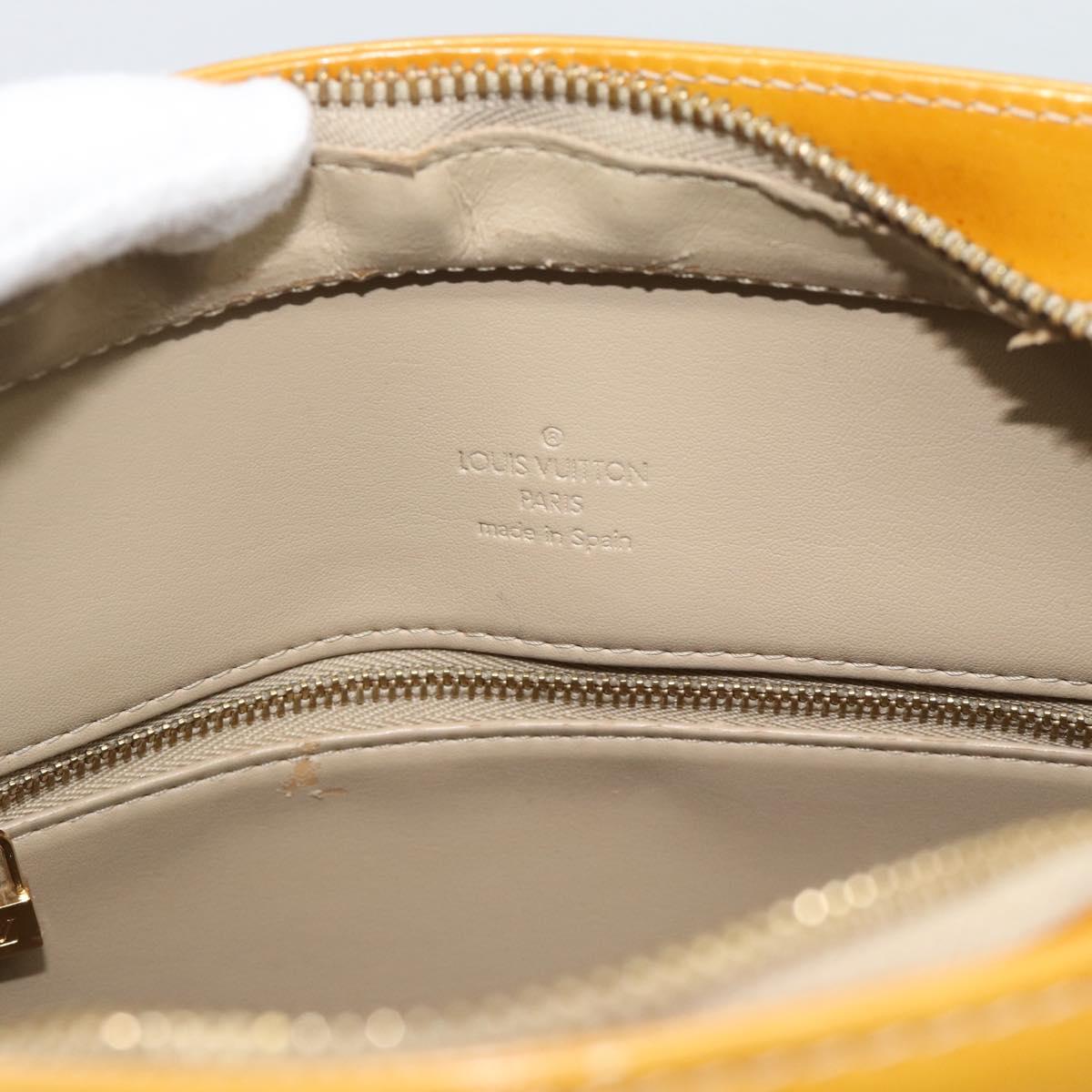 LOUIS VUITTON Monogram Vernis Houston Hand Bag Beige M91004 LV Auth ka5342