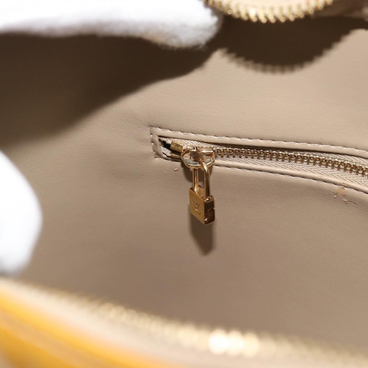 LOUIS VUITTON Monogram Vernis Houston Hand Bag Beige M91004 LV Auth ka5342