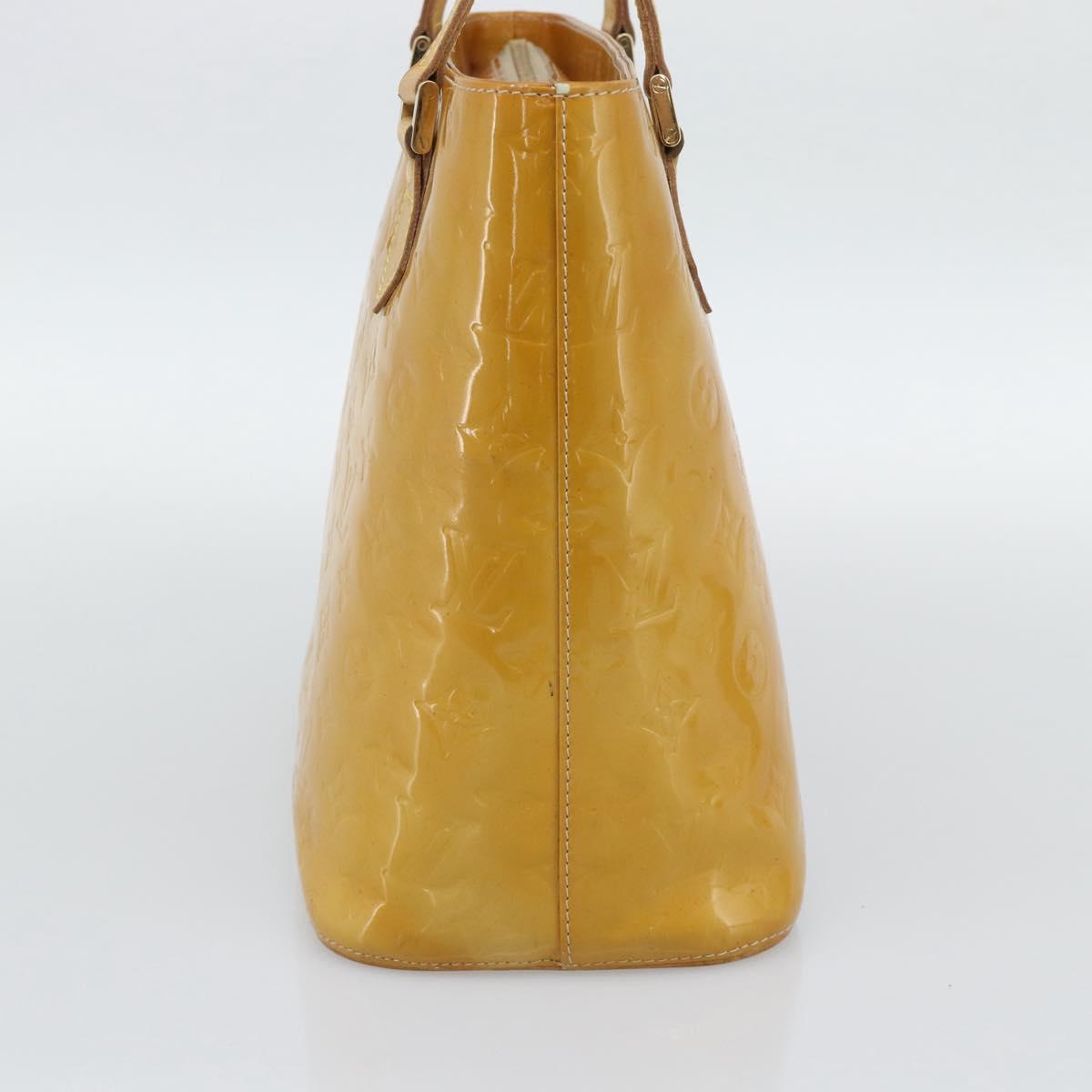 LOUIS VUITTON Monogram Vernis Houston Hand Bag Beige M91004 LV Auth ka5342