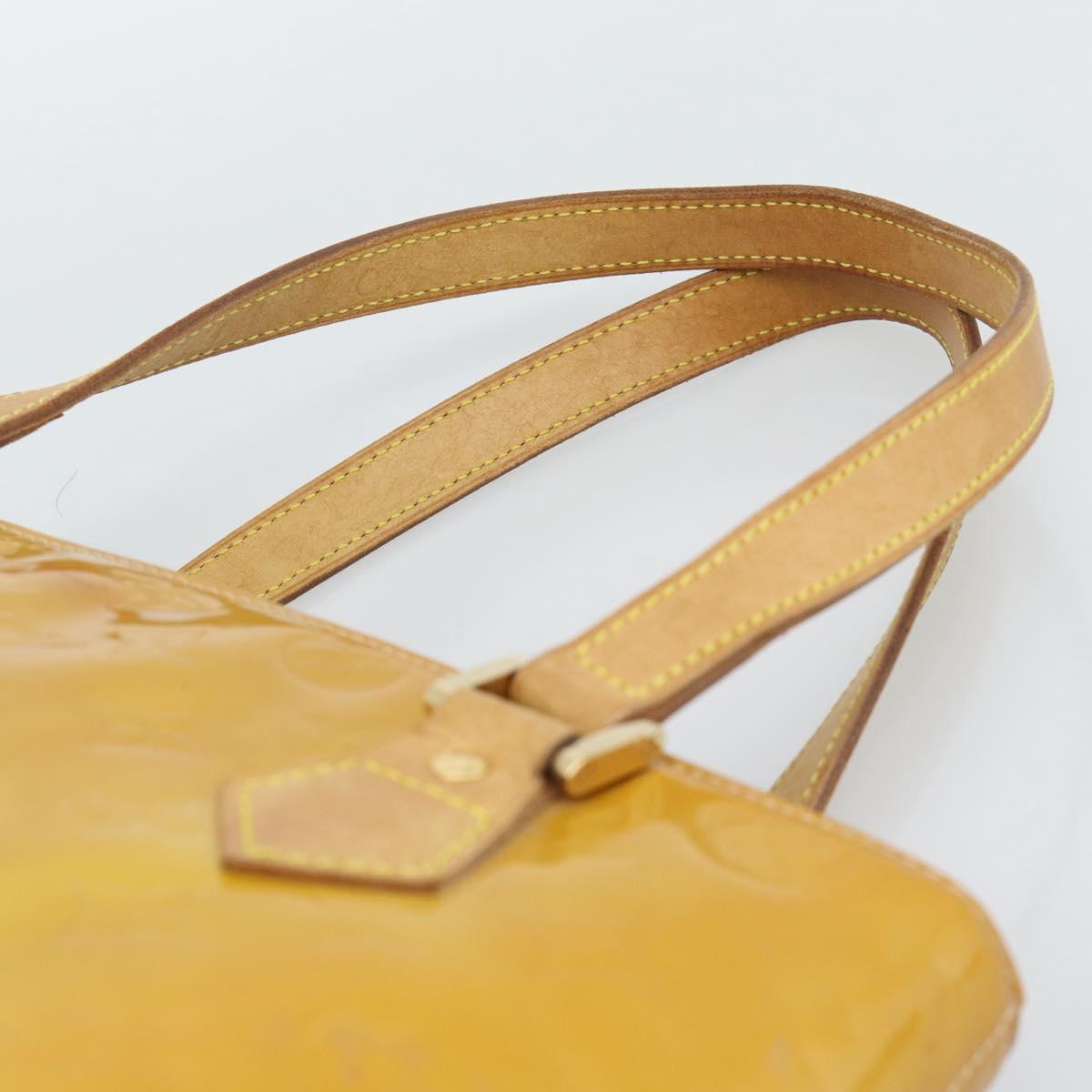 LOUIS VUITTON Monogram Vernis Houston Hand Bag Beige M91004 LV Auth ka5342