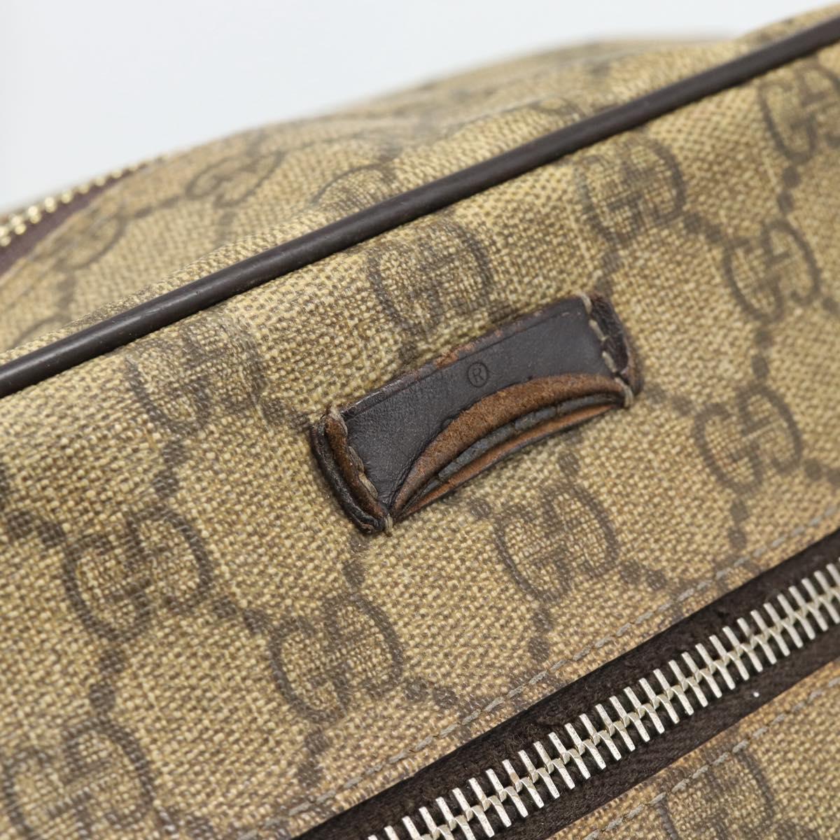 GUCCI GG Supreme Shoulder Bag PVC Leather Beige Gold Tone 211107 Auth ka5343