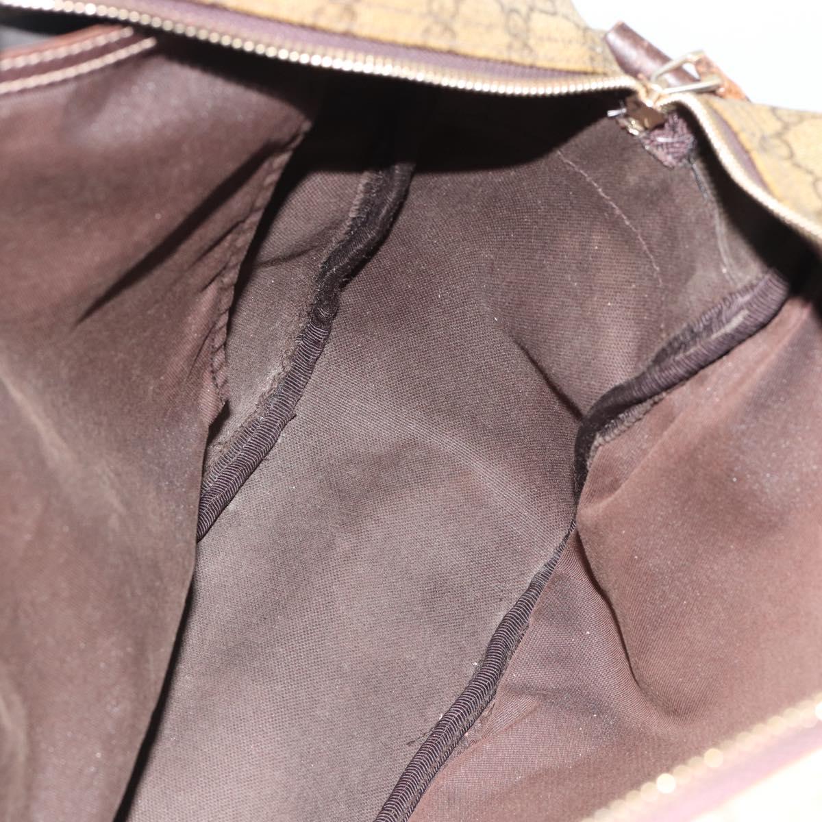 GUCCI GG Supreme Shoulder Bag PVC Leather Beige Gold Tone 211107 Auth ka5343