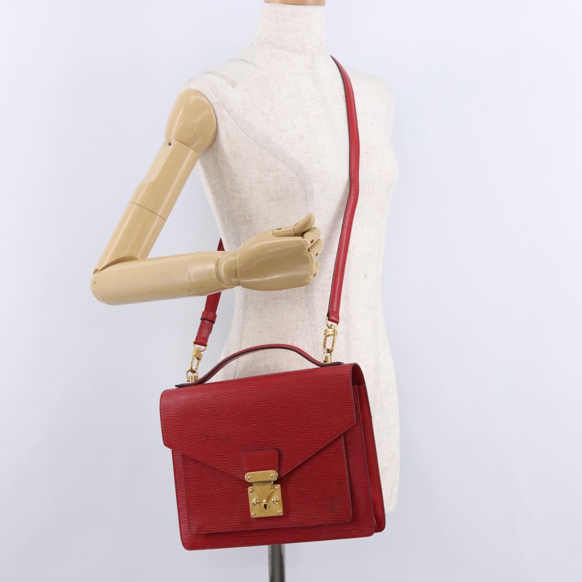 LOUIS VUITTON Epi Monceau 28 Hand Bag 2way Red M40783 LV Auth ka5346