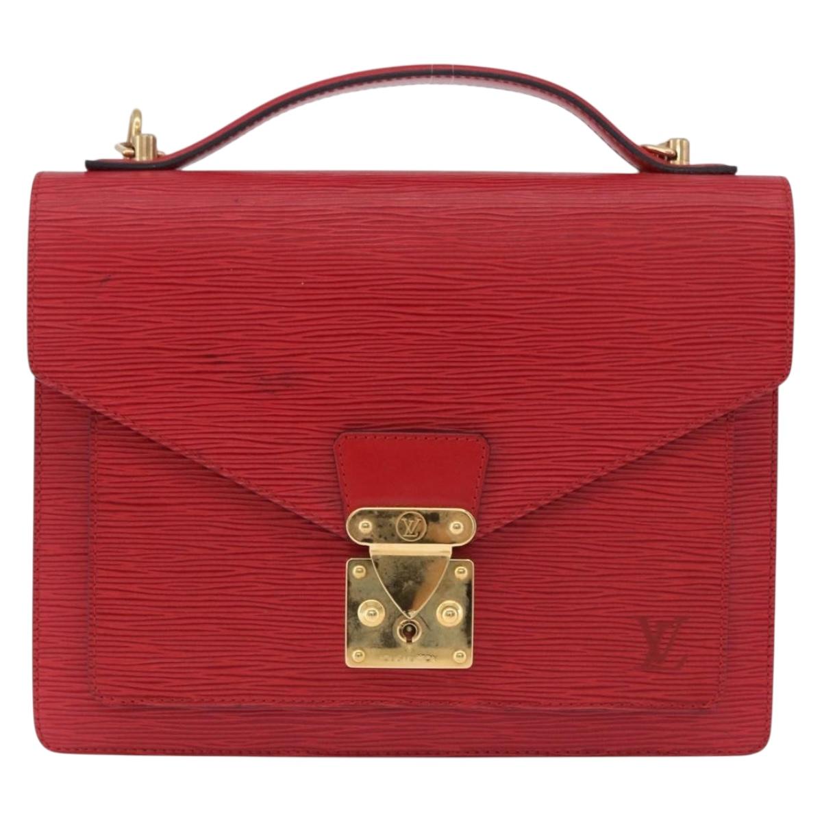 LOUIS VUITTON Epi Monceau 28 Hand Bag 2way Red M40783 LV Auth ka5346
