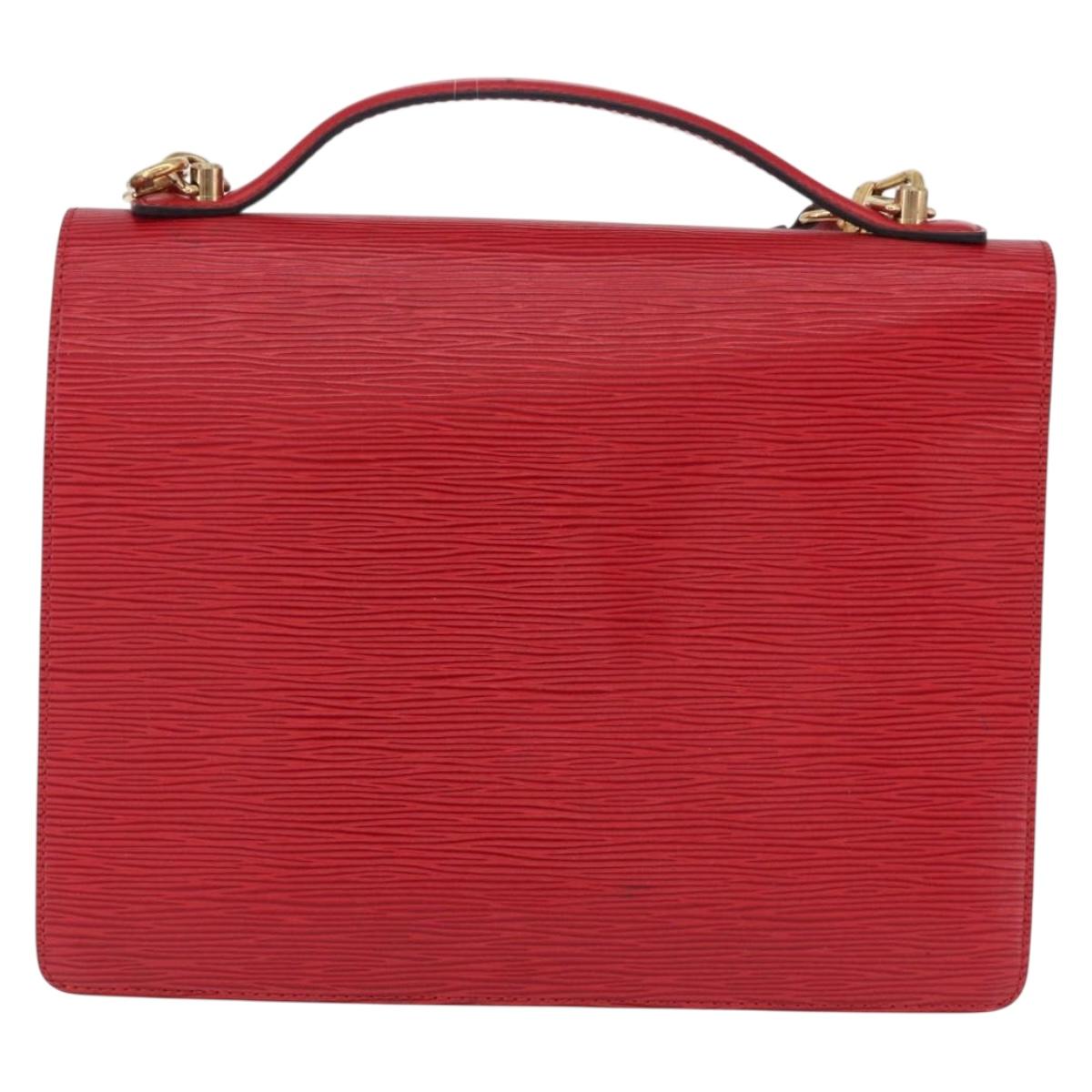 LOUIS VUITTON Epi Monceau 28 Hand Bag 2way Red M40783 LV Auth ka5346