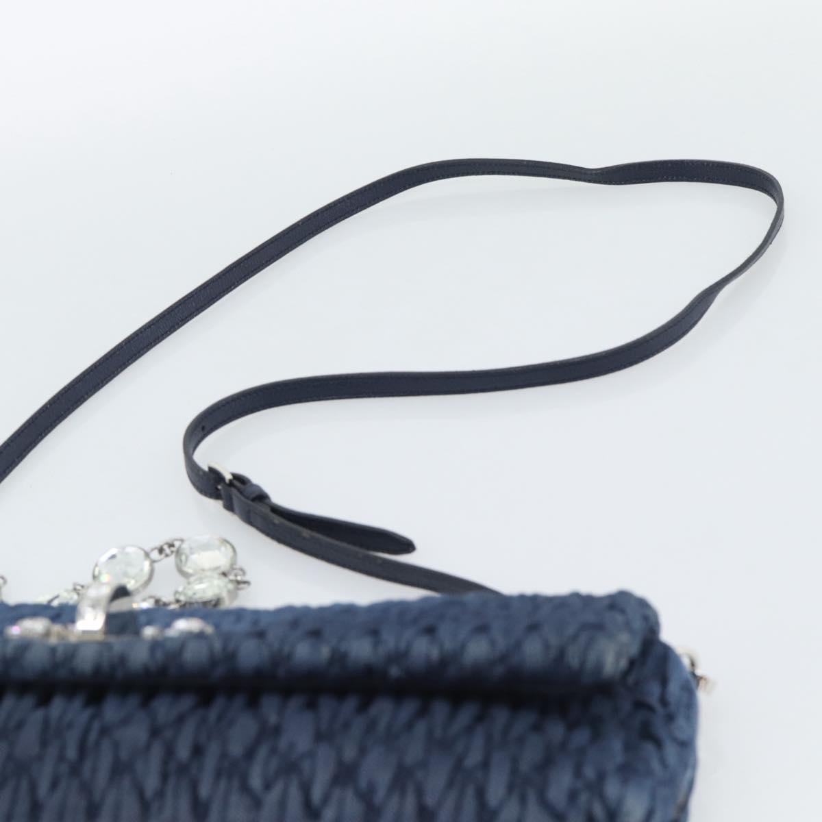 Miu Miu Denim Shoulder Bag 2way Blue Silver Auth ka5347V