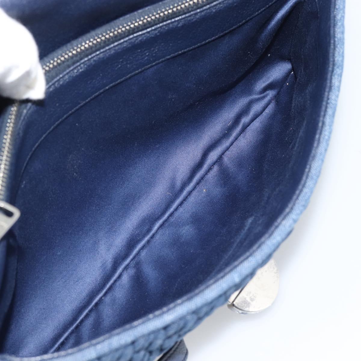Miu Miu Denim Shoulder Bag 2way Blue Silver Auth ka5347V