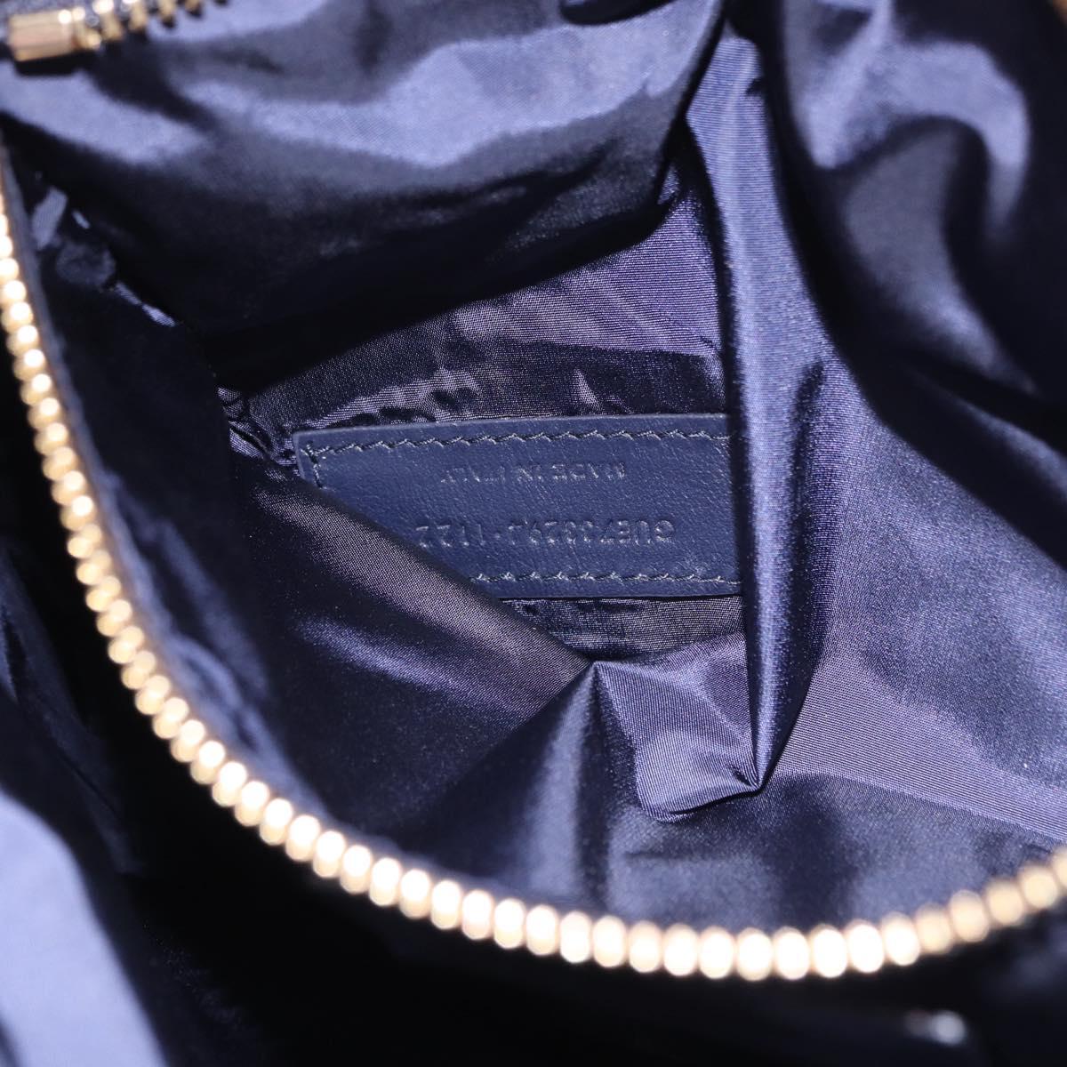 SAINT LAURENT Shoulder Bag Nylon Navy Gold Tone 733294 Auth ka5349M