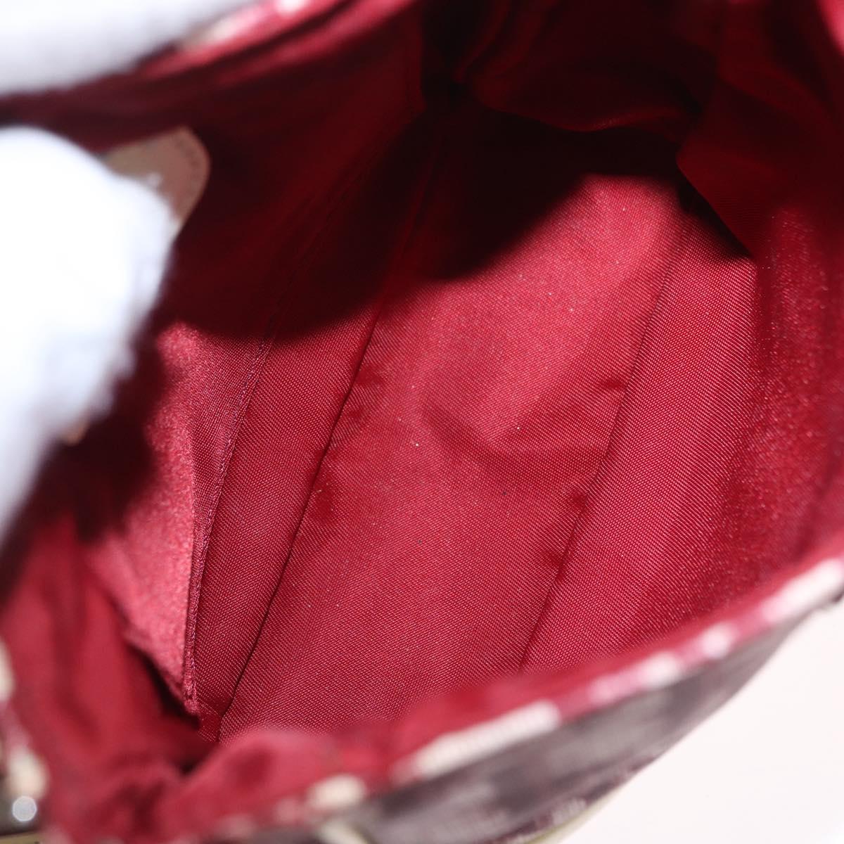 Christian Dior Trotter Shoulder Bag PVC Leather Red Silver Auth ka5350A