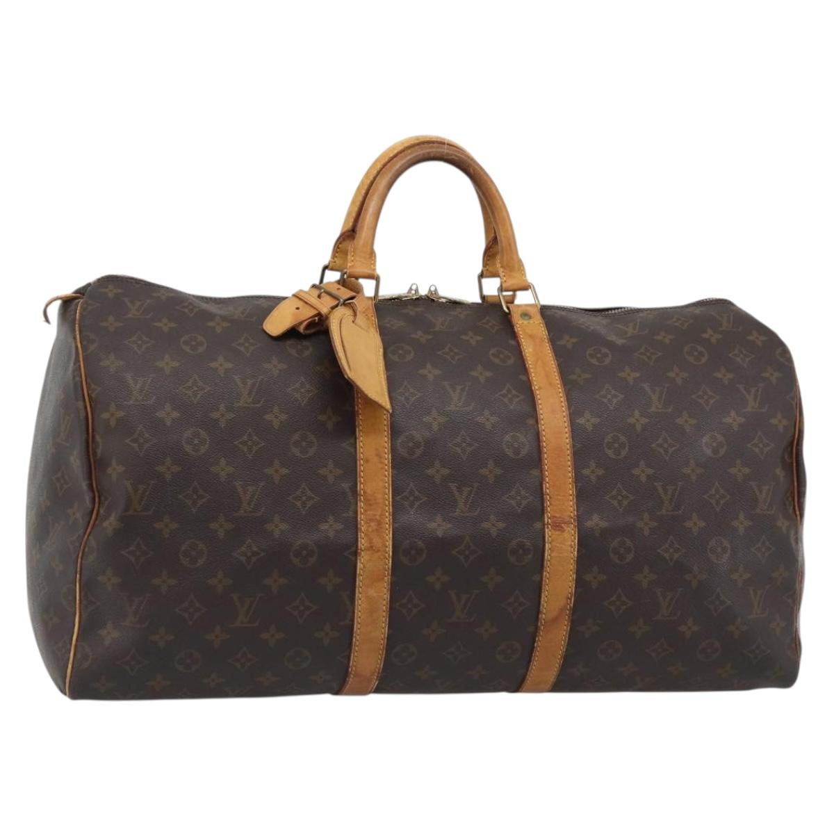LOUIS VUITTON Monogram Keepall 55 Boston Bag M41424 LV Auth ka5353