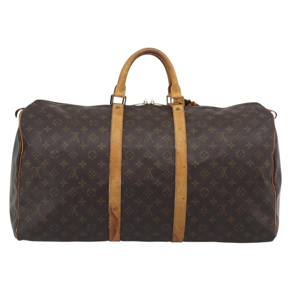 LOUIS VUITTON Monogram Keepall 55 Boston Bag M41424 LV Auth ka5353