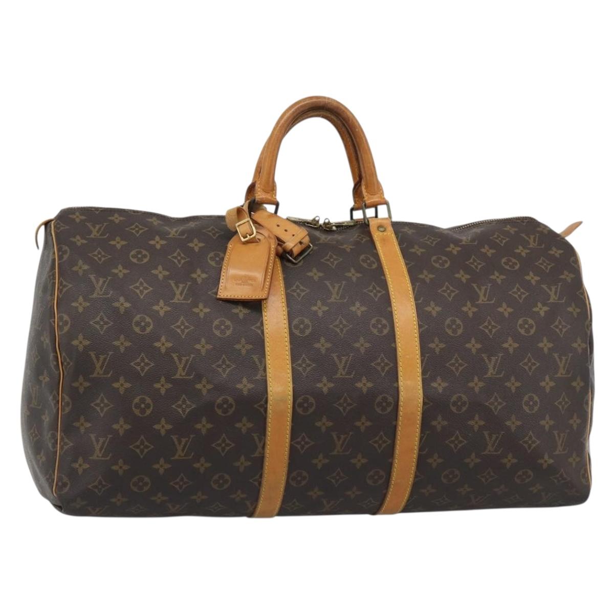 LOUIS VUITTON Monogram Keepall 55 Boston Bag M41424 LV Auth ka5354