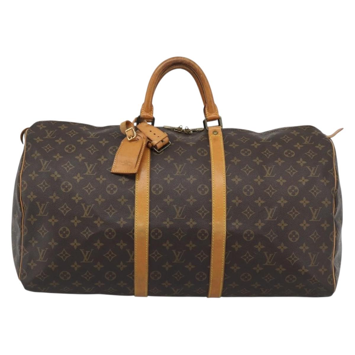LOUIS VUITTON Monogram Keepall 55 Boston Bag M41424 LV Auth ka5354