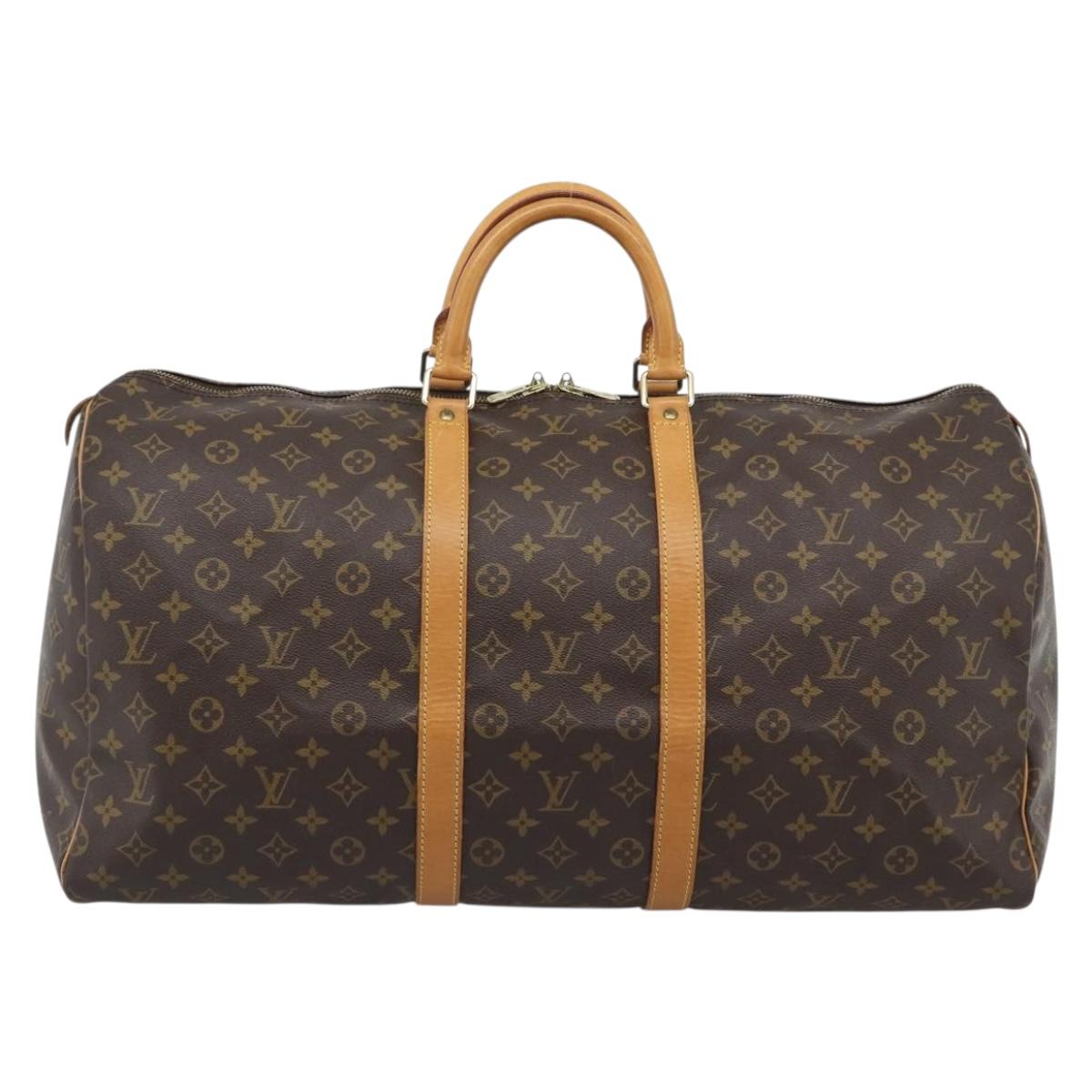 LOUIS VUITTON Monogram Keepall 55 Boston Bag M41424 LV Auth ka5355A